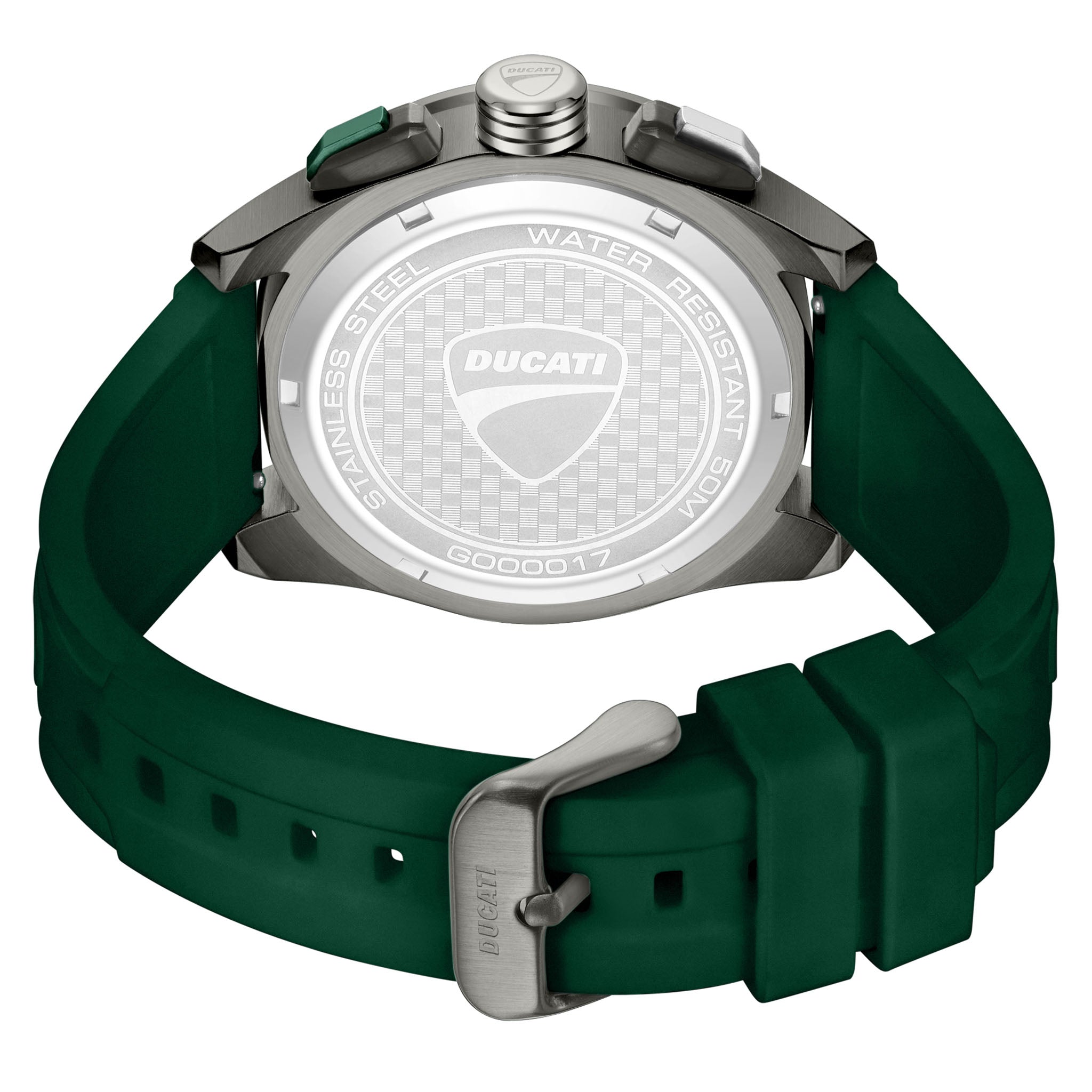 Ducati Green Silicone Black Green Dial Chronograph Men's Watch - DTWGO0001704