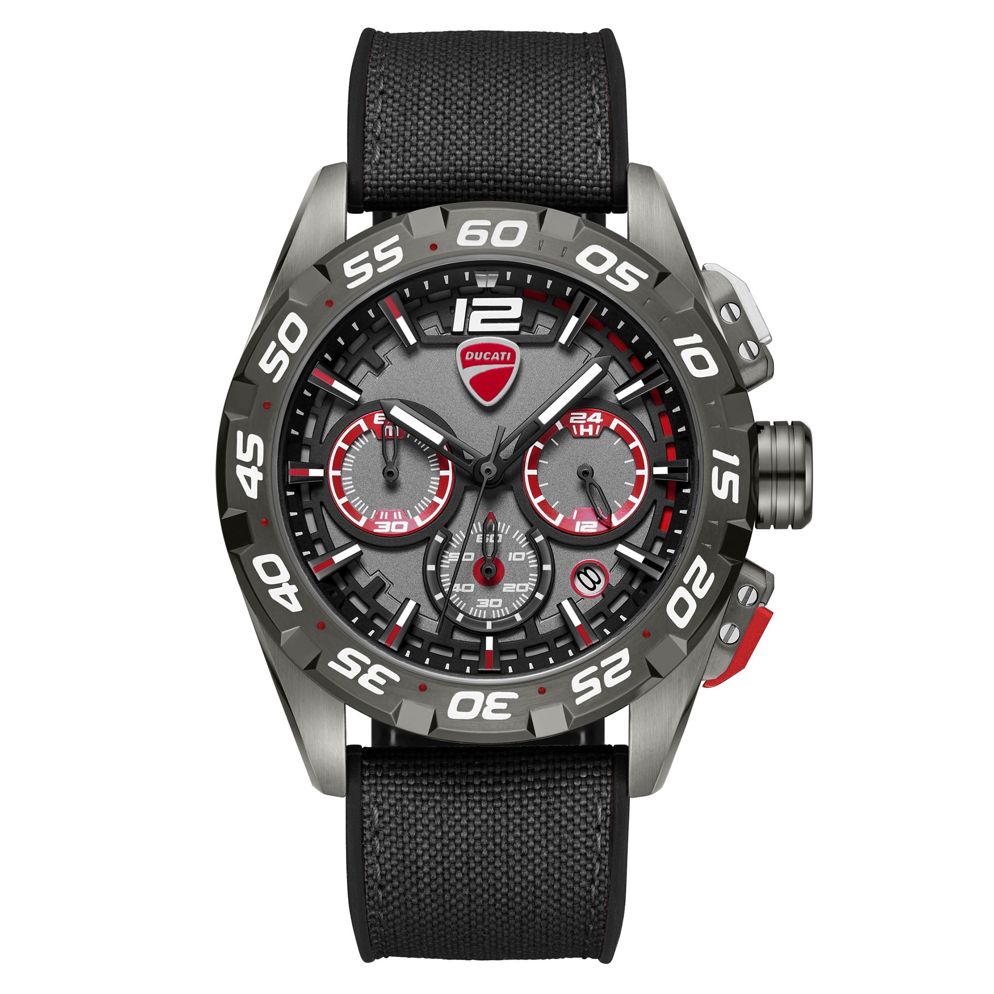 Ducati Ion Gun Red Dial Silicone Nylon Men's Watch - DTWGO0001803