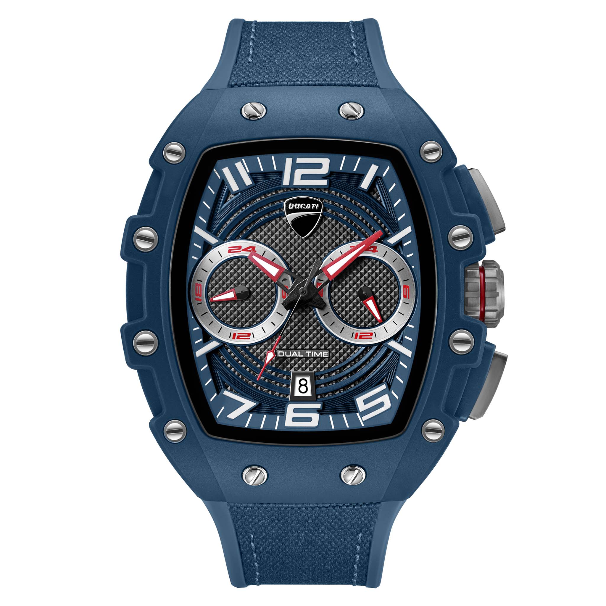Ducati Blue Blue Black Dial Silicone Nylon Men's Watch - DTWGO0001901