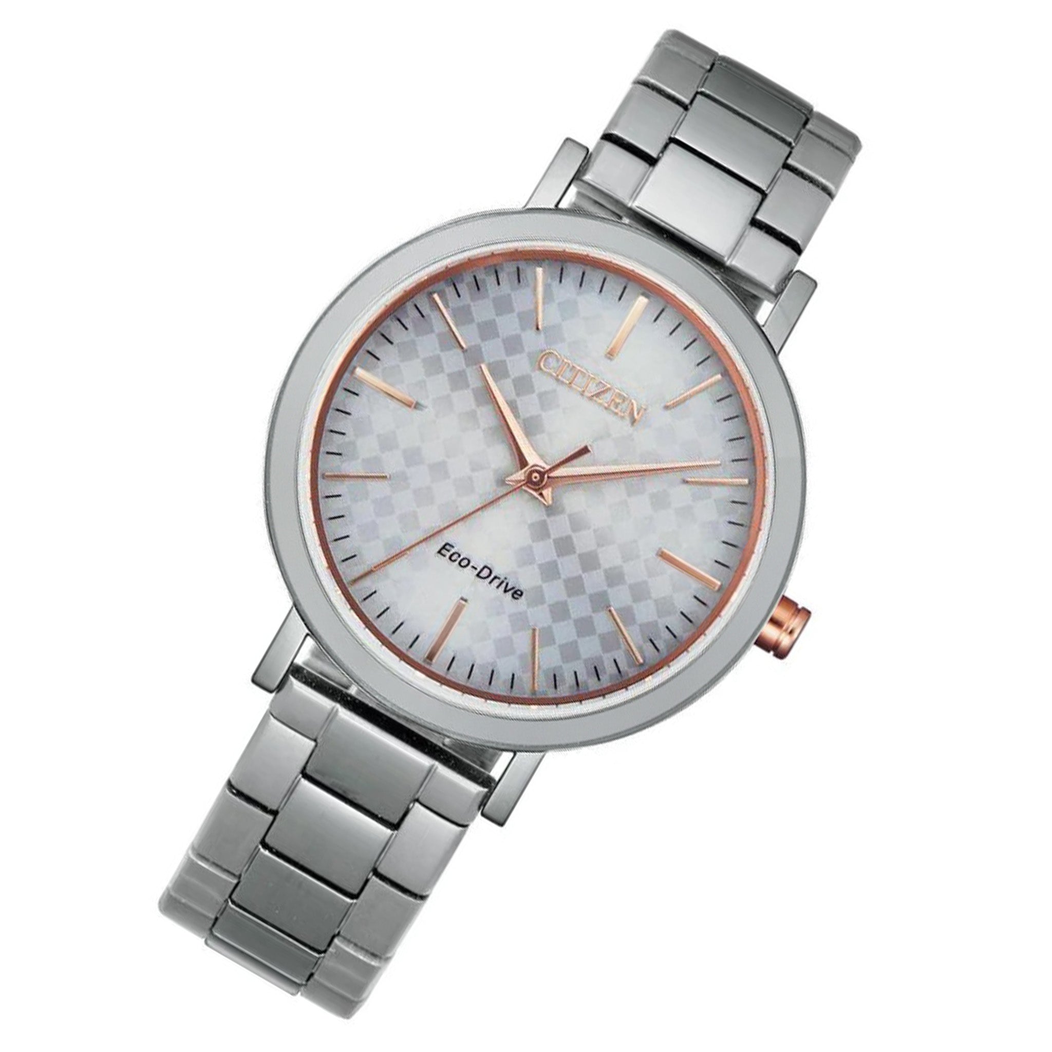 Citizen Stainless Steel Silver Dial Solar Women's Watch - EM0766-50A