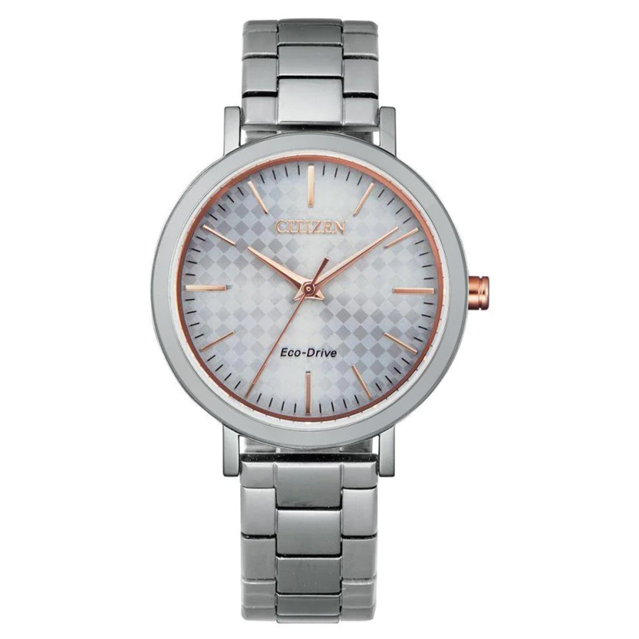 Citizen Stainless Steel Silver Dial Solar Women's Watch - EM0766-50A