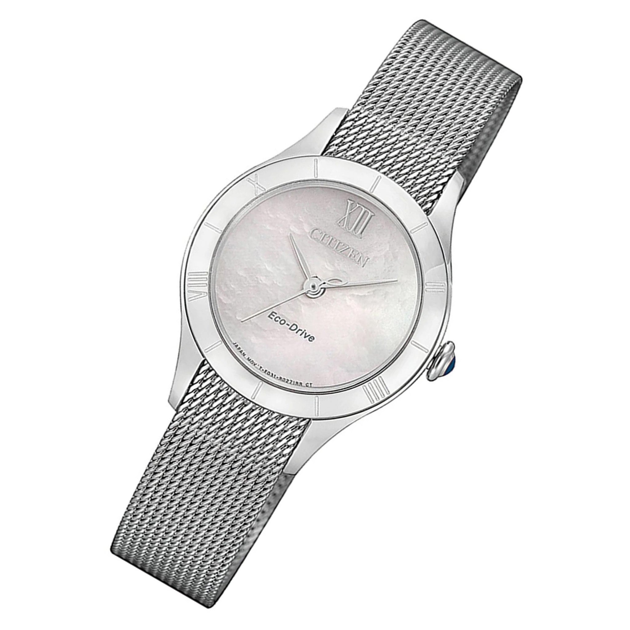 Citizen Silver Steel Mesh Eco-Drive Solar Women's Watch - EM0780-83D