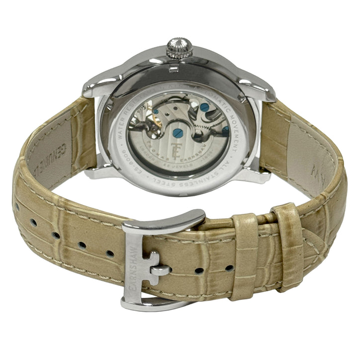 Earnshaw Beige Leather Multi-function Men's Automatic Watch - ES-8006-0D