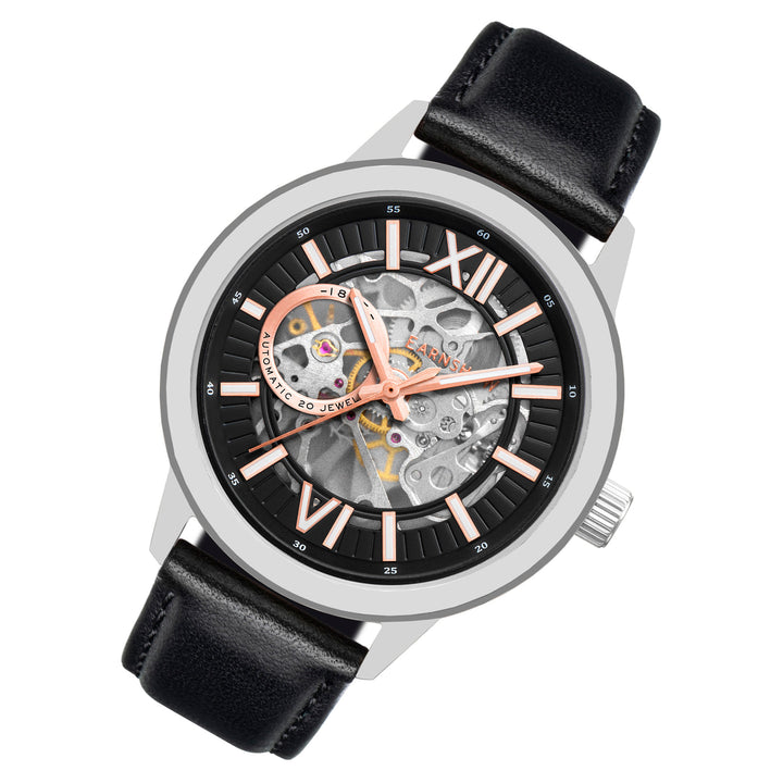 Earnshaw Black Leather Men's Automatic Watch - ES-8140-03