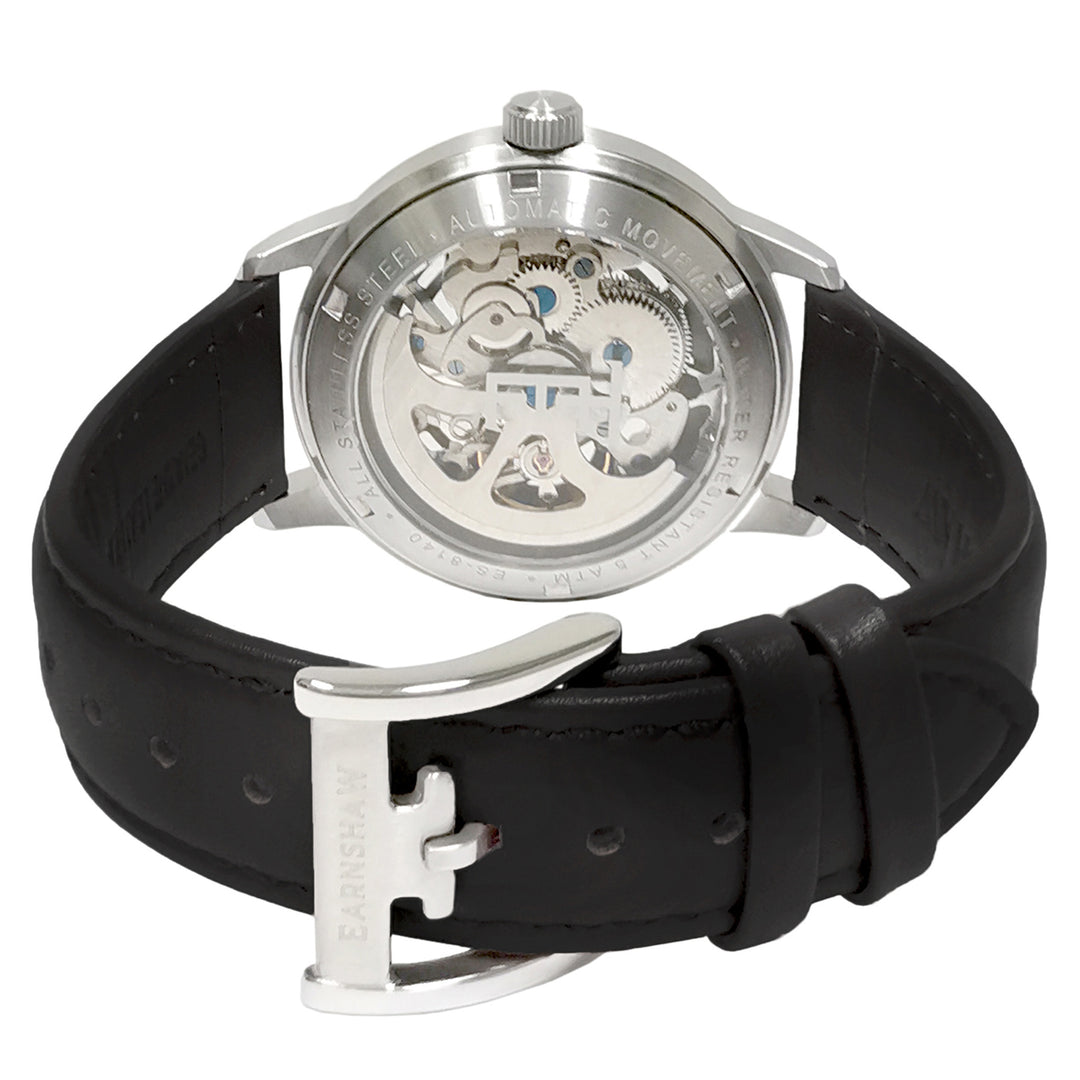 Earnshaw Black Leather Men's Automatic Watch - ES-8140-03