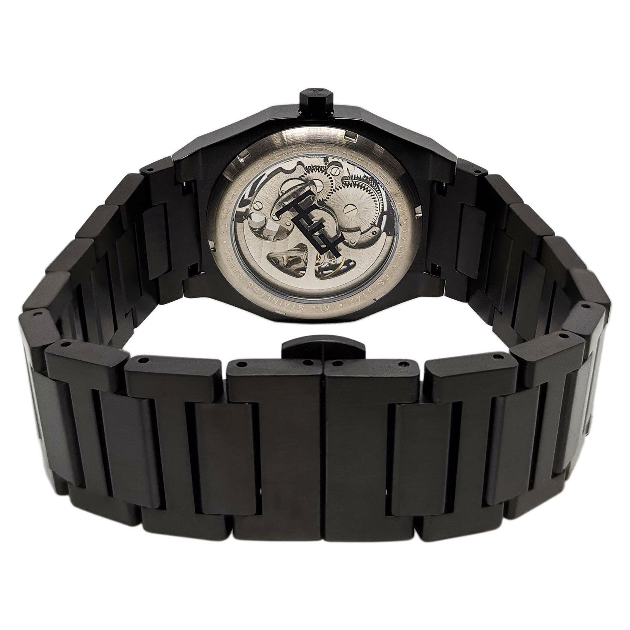 Earnshaw Black Steel Men's Automatic Watch - ES-8142-77