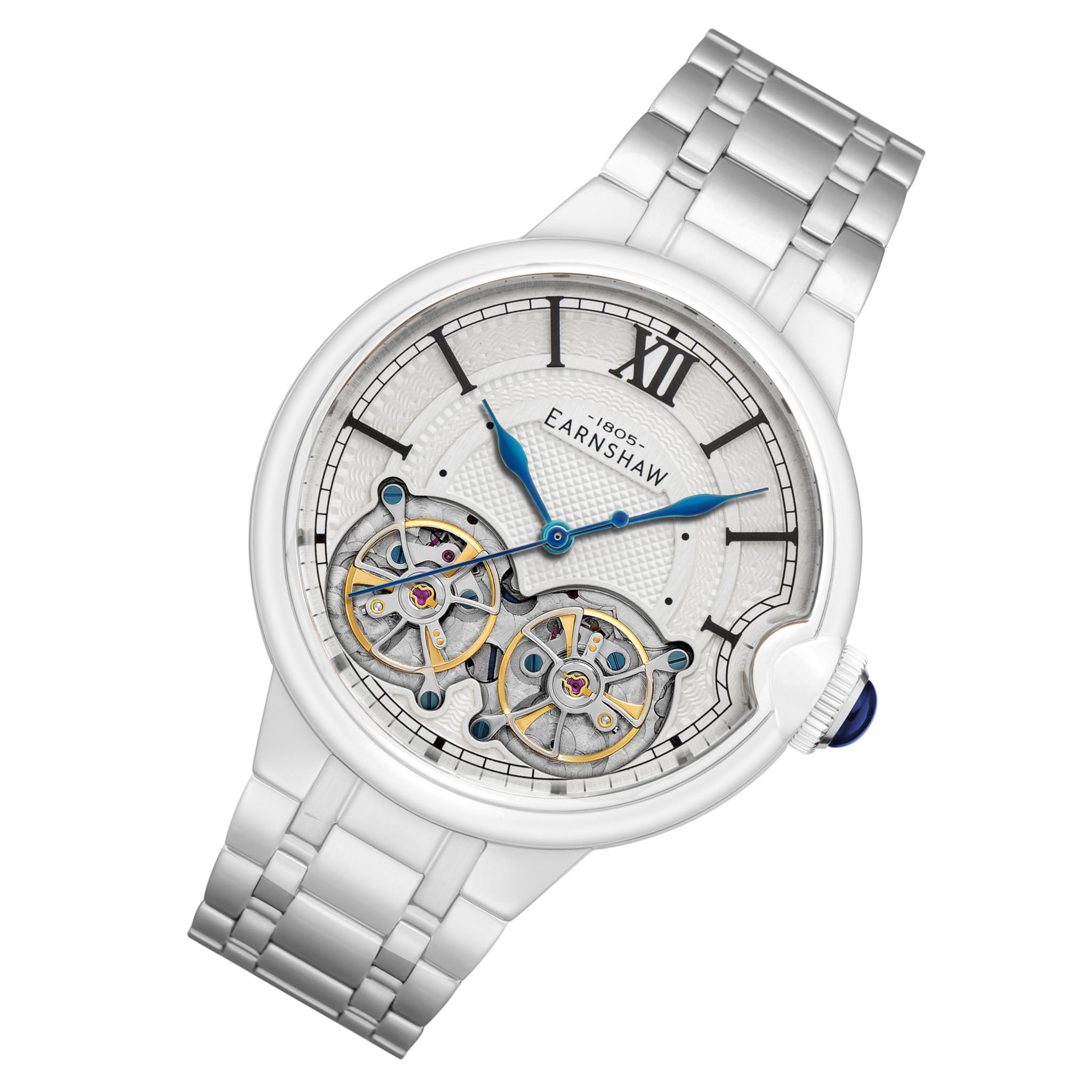 Earnshaw Stainless Steel Silver Dial Men's Automatic Watch - ES-8266-11
