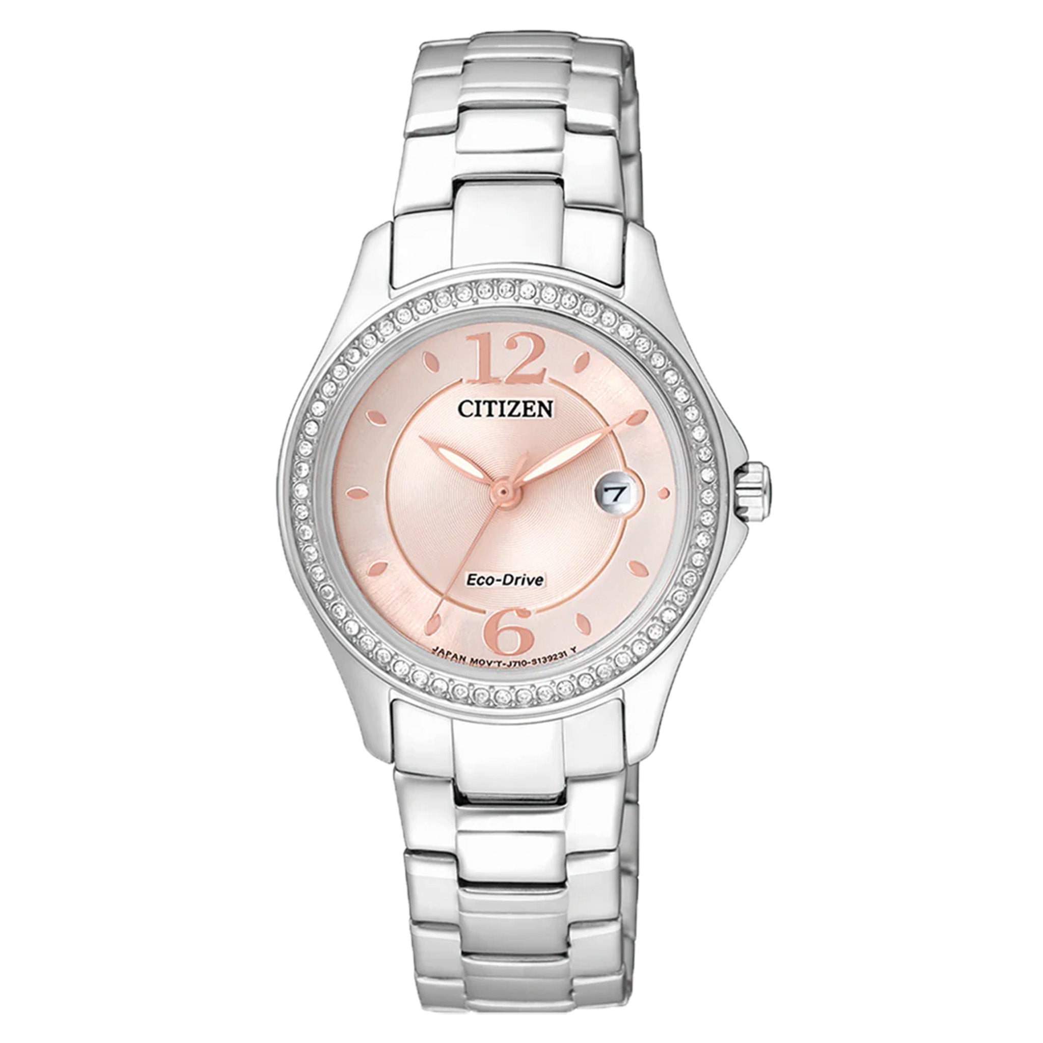 Citizen Eco Drive Stainless Steel Pink Dial Women's Watch - FE1140-51X