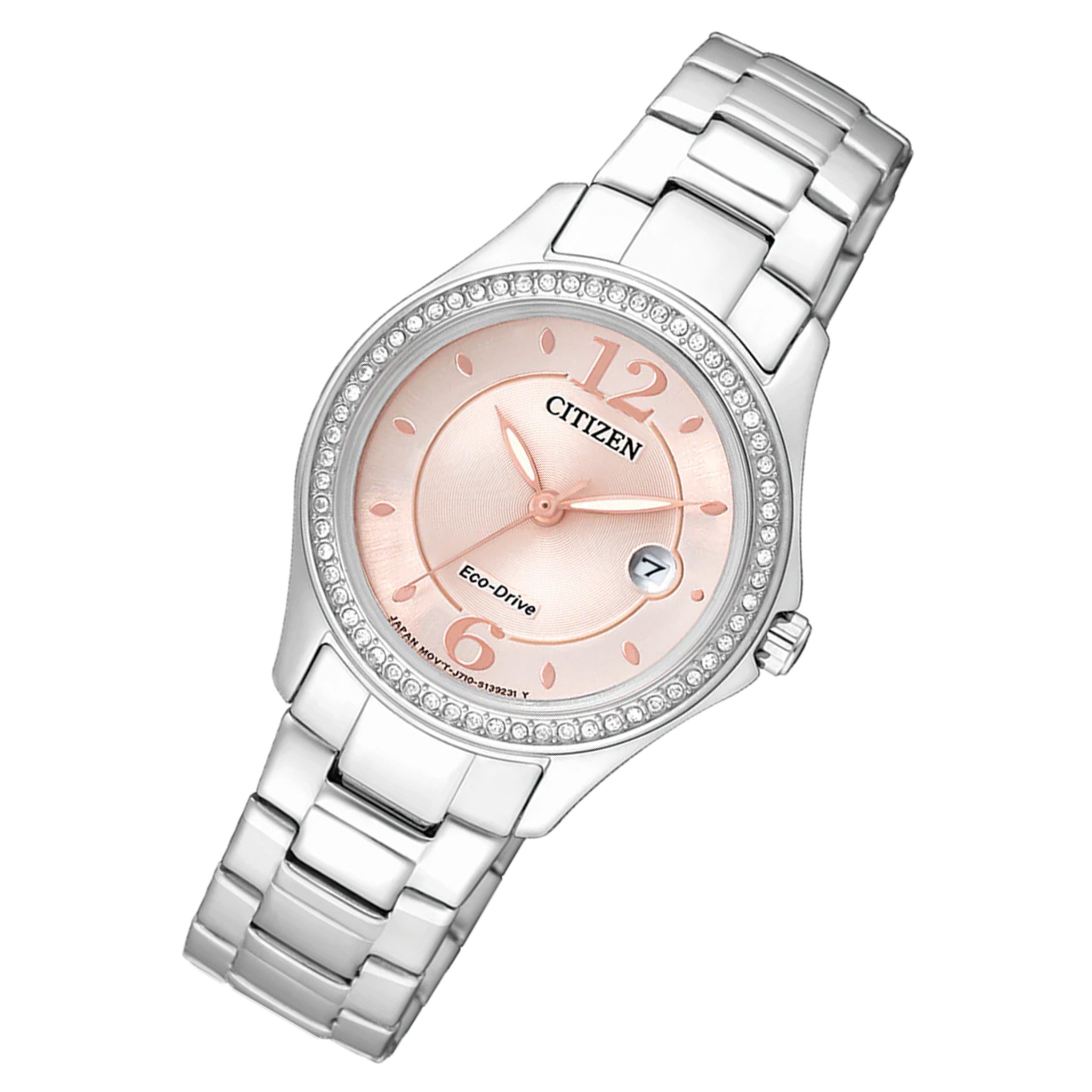 Citizen Eco Drive Stainless Steel Pink Dial Women's Watch - FE1140-51X