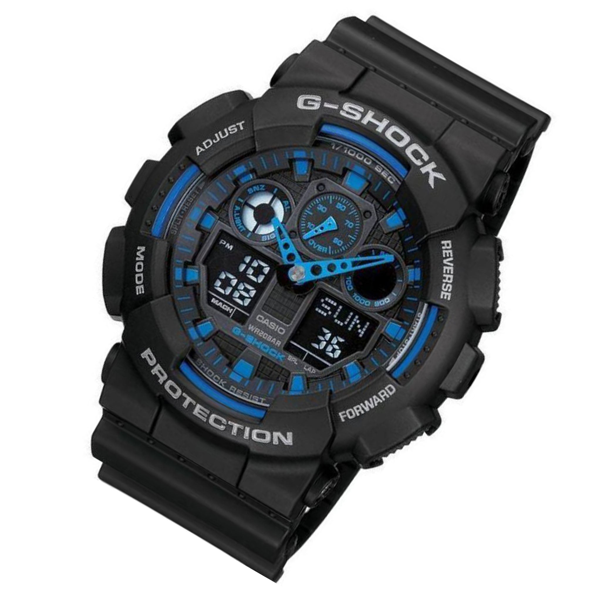 Casio G-SHOCK 55mm Black Resin Analogue-Digital Men's Watch - GA100-1A2
