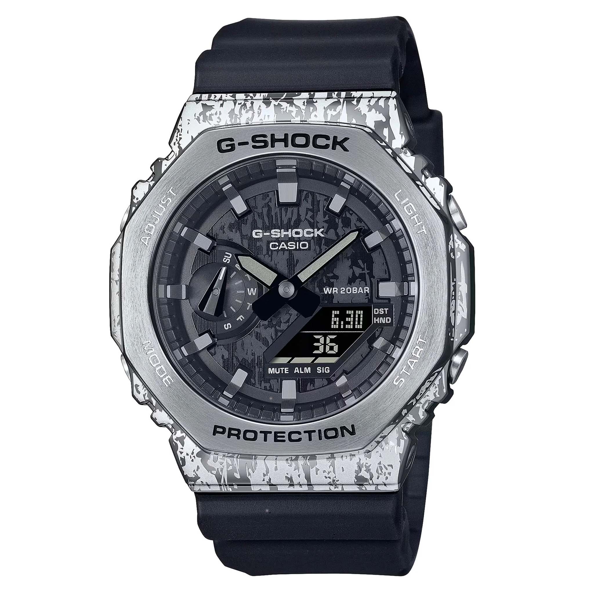 Casio G-SHOCK Black Resin Grey Dial Digital-Analogue Chronograph Men's Watch - GM2100GC-1A