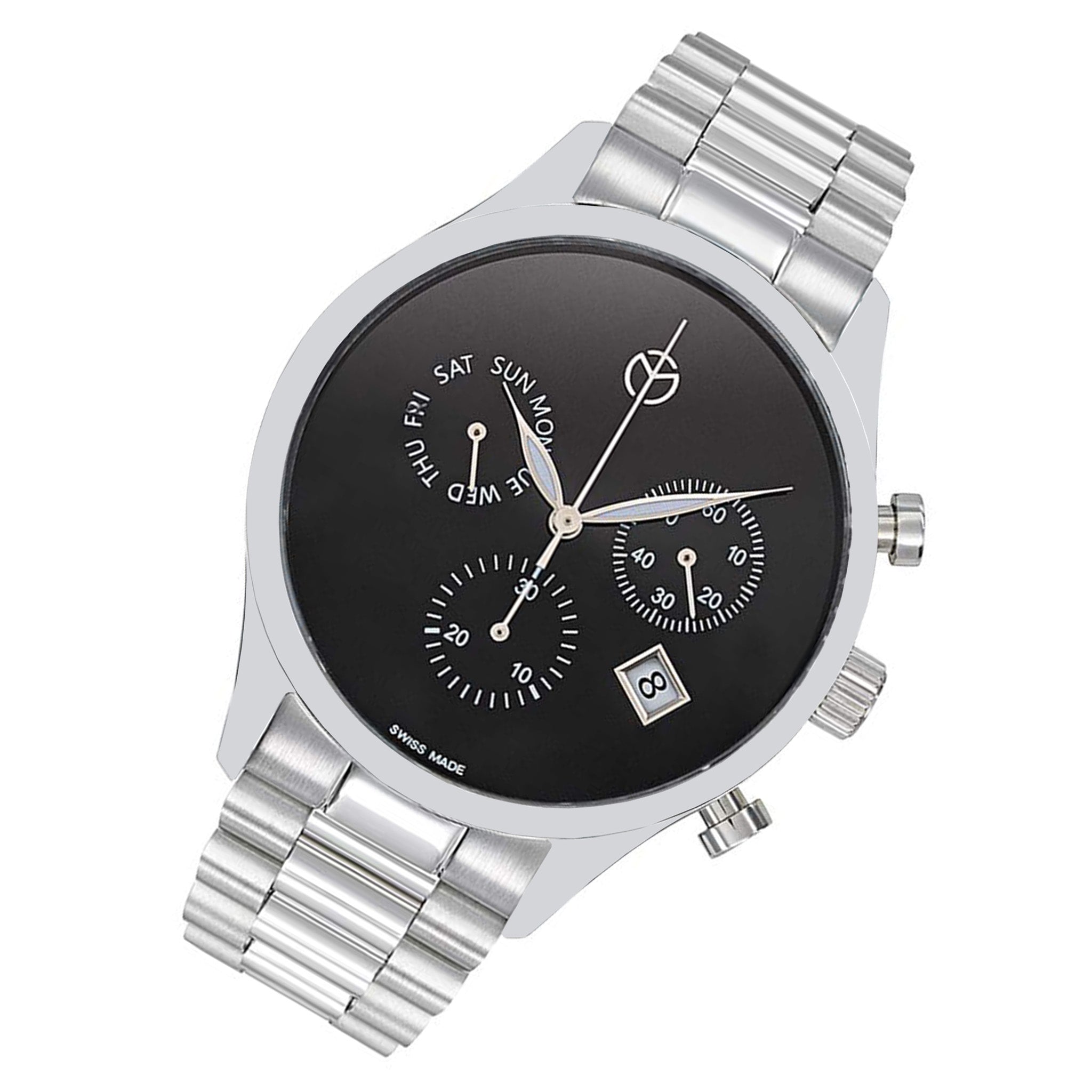 Mathey-Tissot Silver Steel Black Dial Chronograph Men's Watch - H411CHNM