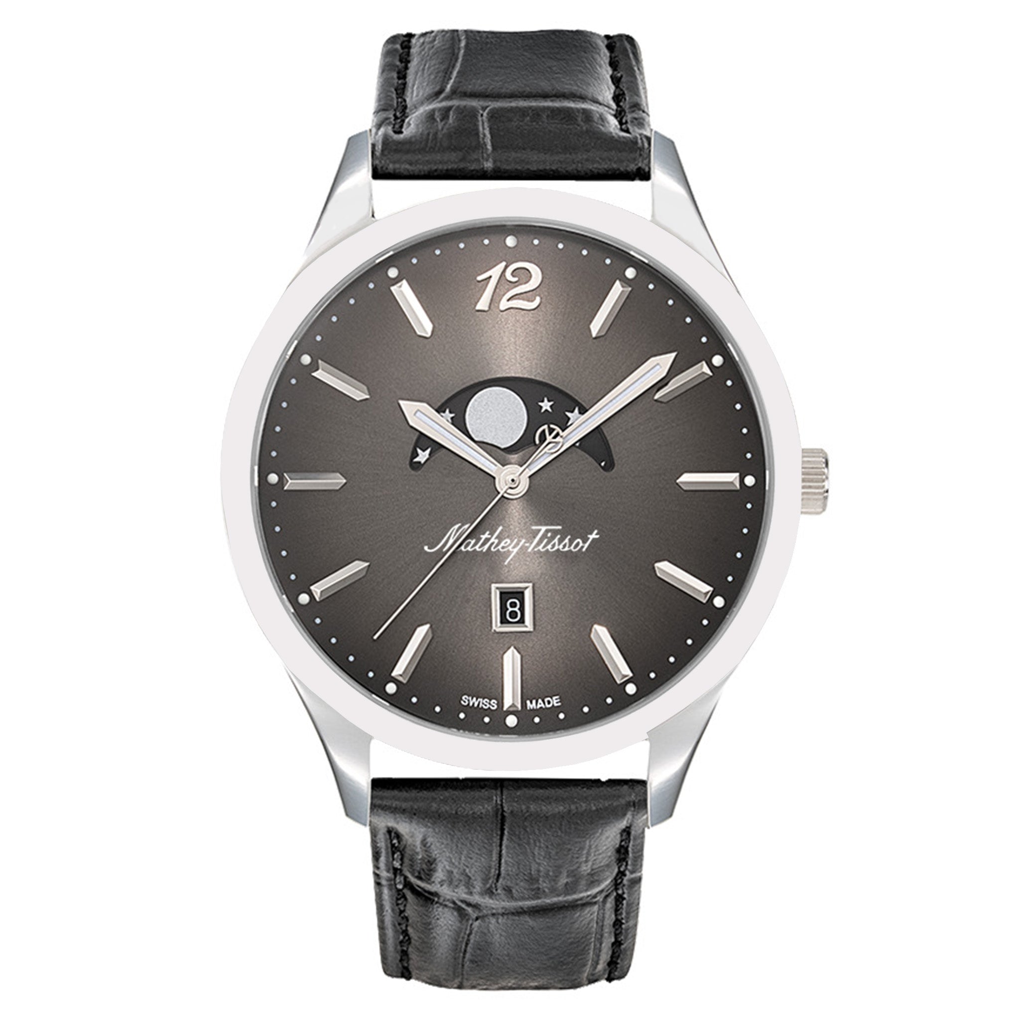Mathey-Tissot Black Genuine Leather Men's Watch - H411LAN