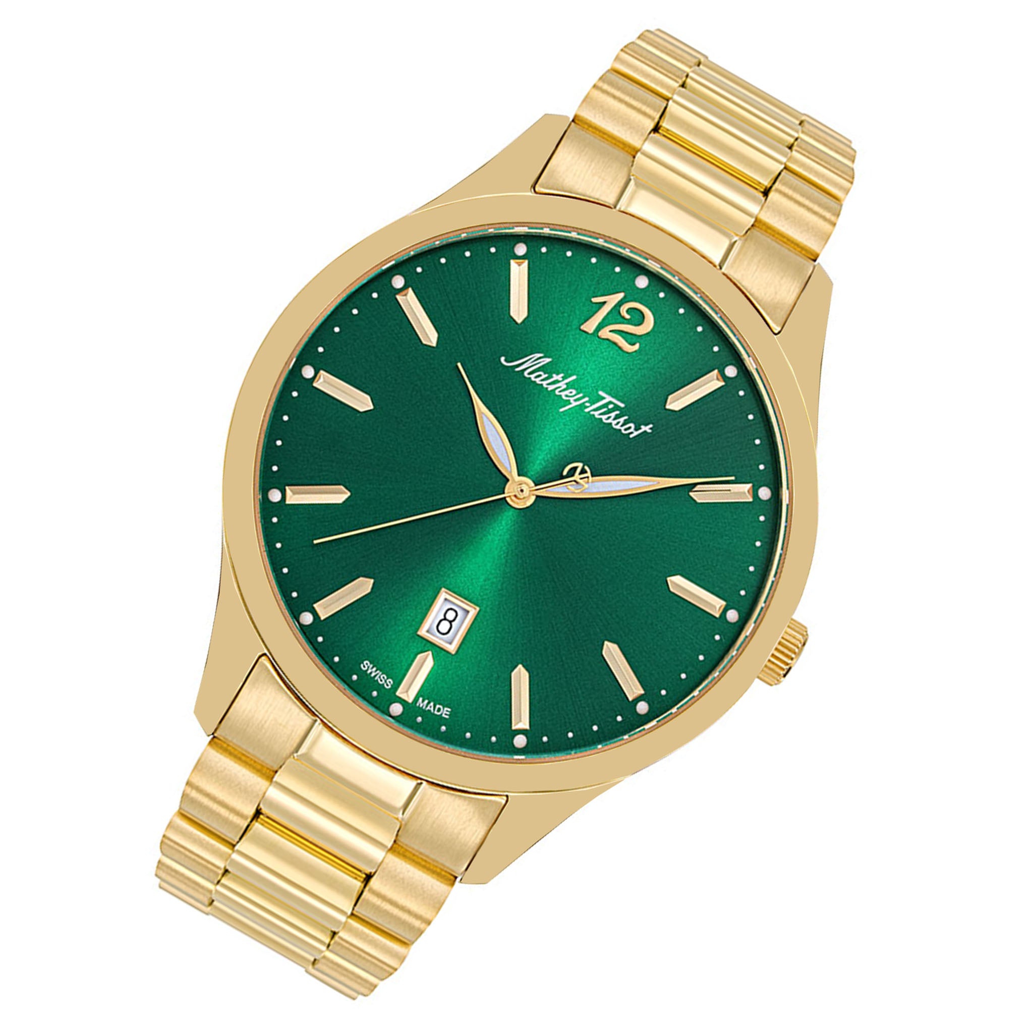 Mathey-Tissot Gold Steel Green Dial Men's Watch - H411MPV