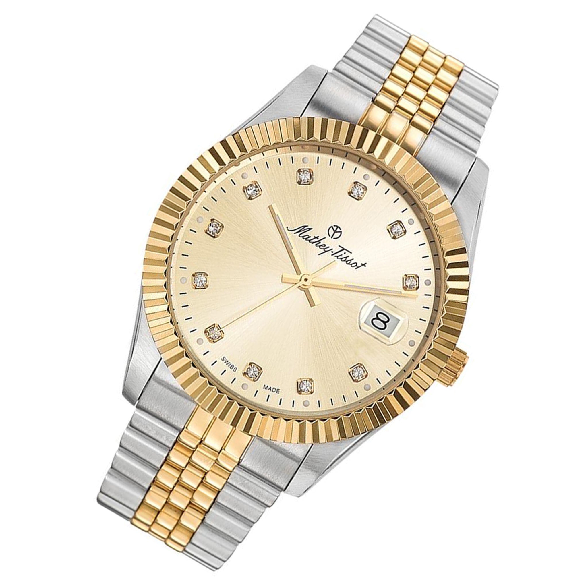 Mathey-Tissot Mathy II Stainless Steel Yellow Dial Swiss Made Men's Watch - H710BDI