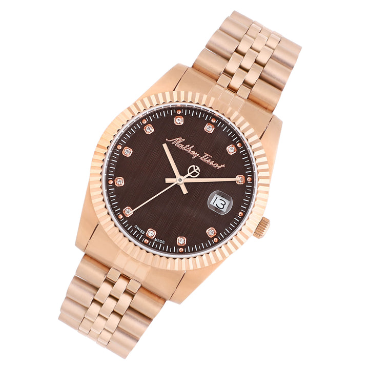 Mathey-Tissot Rose Gold Steel Brown Dial Men's Watch - H710PRM