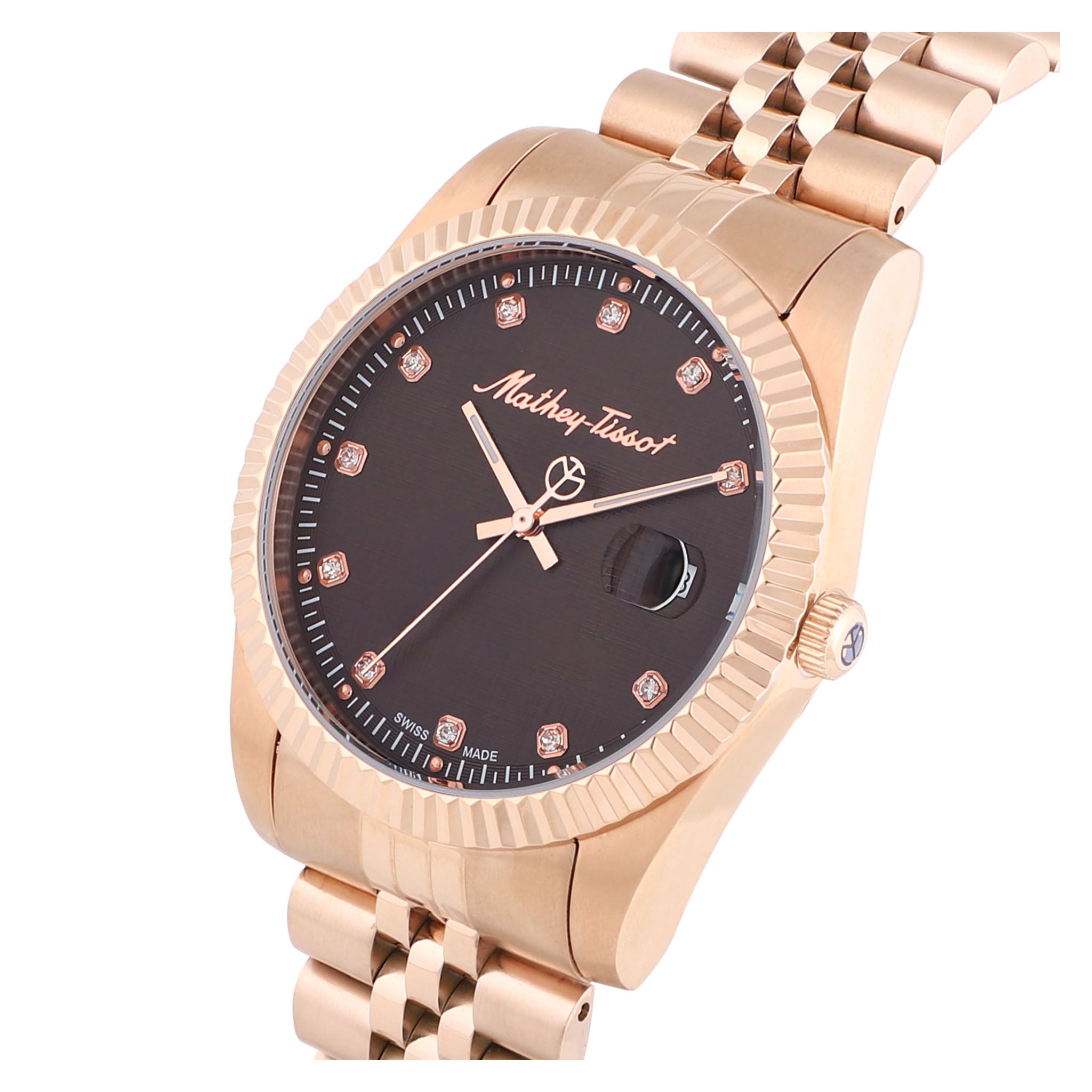 Mathey-Tissot Rose Gold Steel Brown Dial Men's Watch - H710PRM