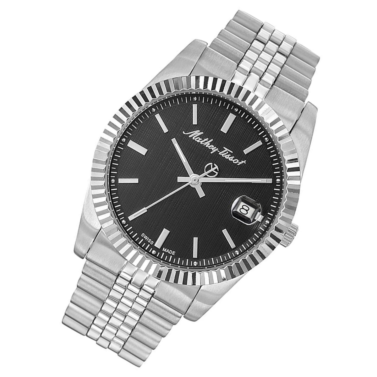 Mathey-Tissot Mathy III Stainless Steel Black Dial Swiss Made Men's Watch - H810AN