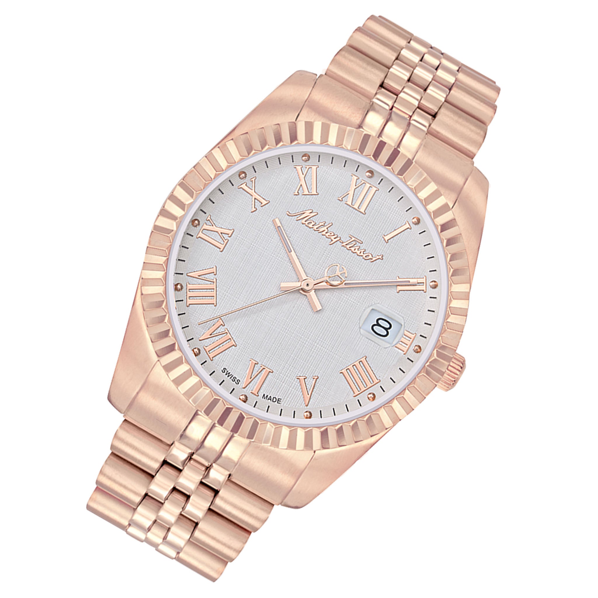 Mathey-Tissot Rose Gold Steel White Dial Men's Watch - H810PRA