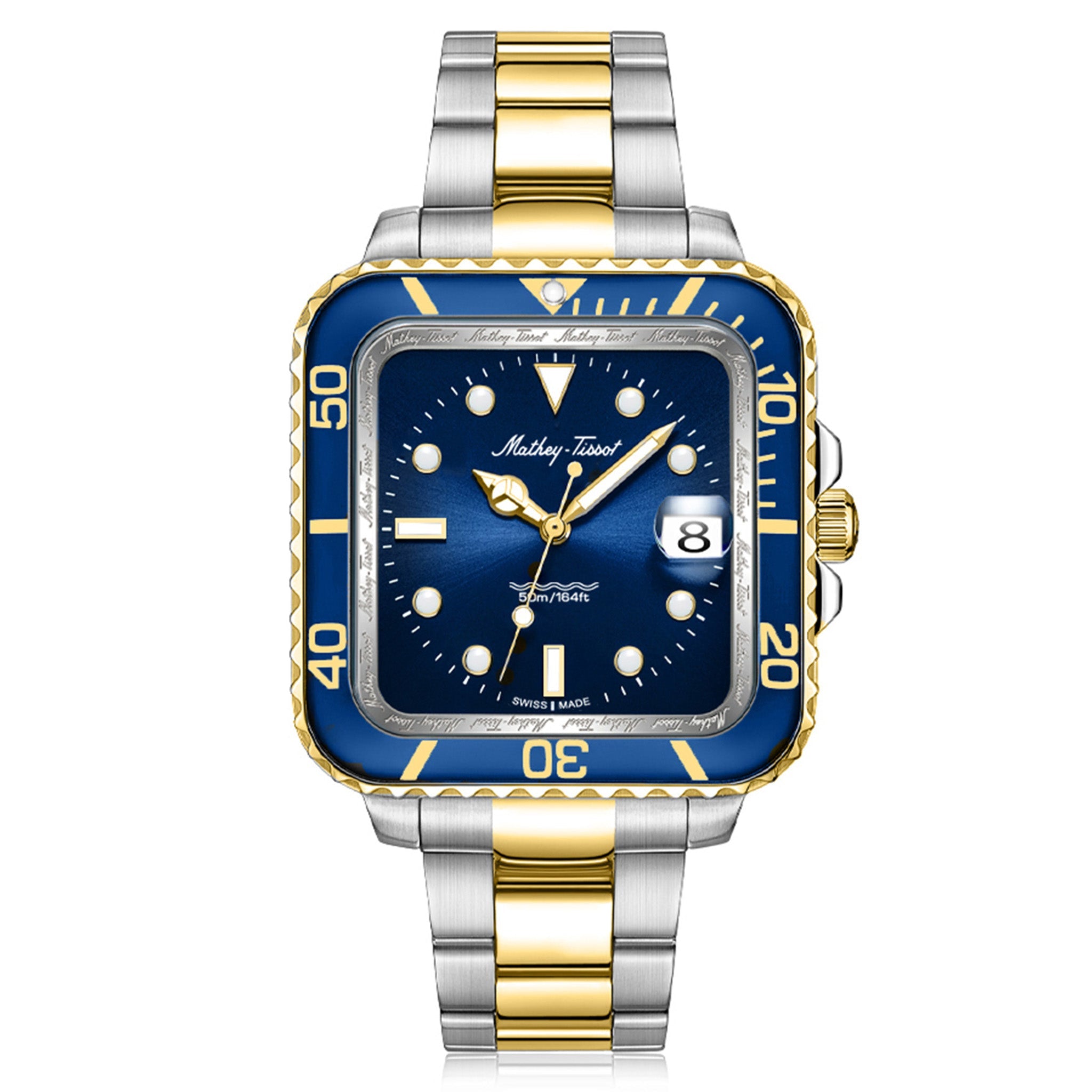 Mathey-Tissot Two Tones Silver Ip Yellow Gold Stainless Steel 316L Men's Watch - H902QBBU