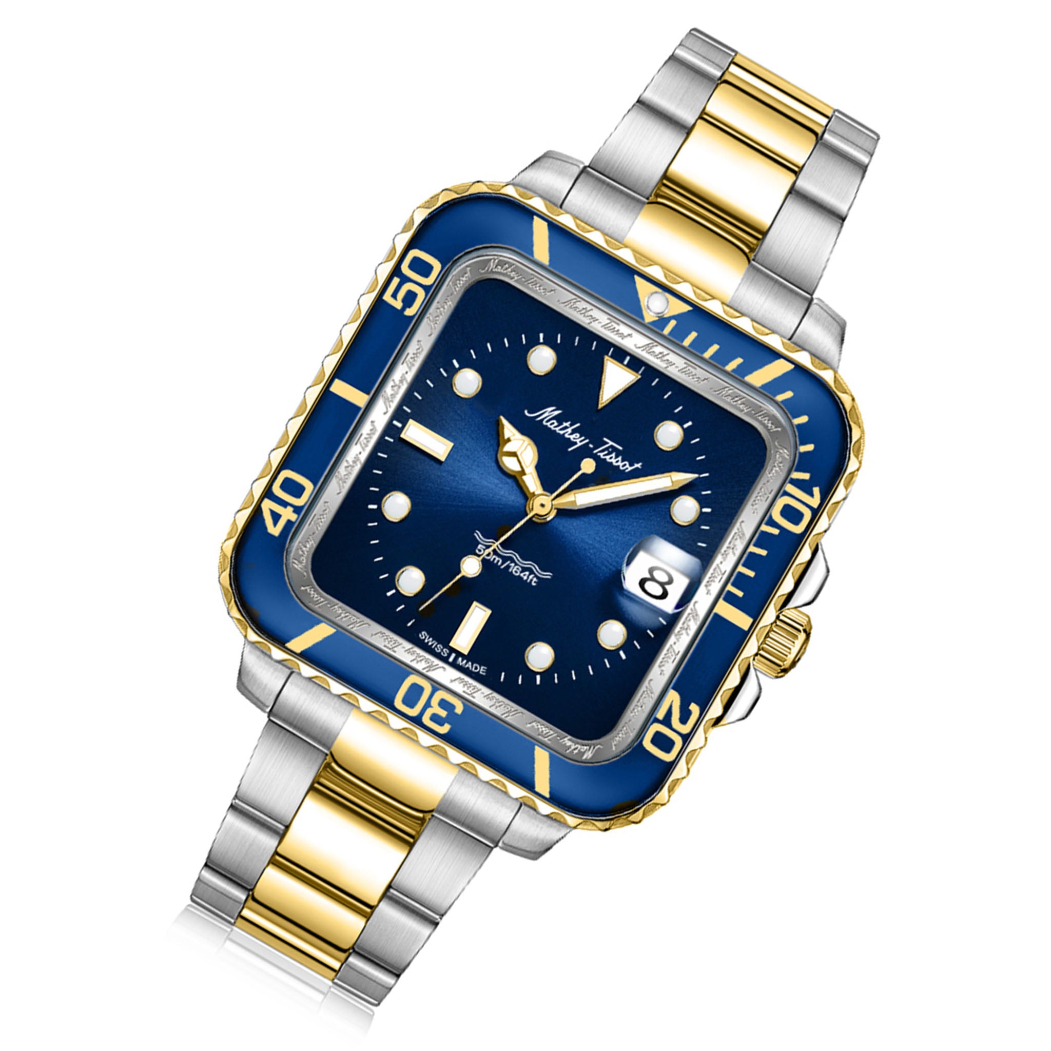 Mathey-Tissot Two-Tone Steel Blue Dial Men's Watch - H902QBBU