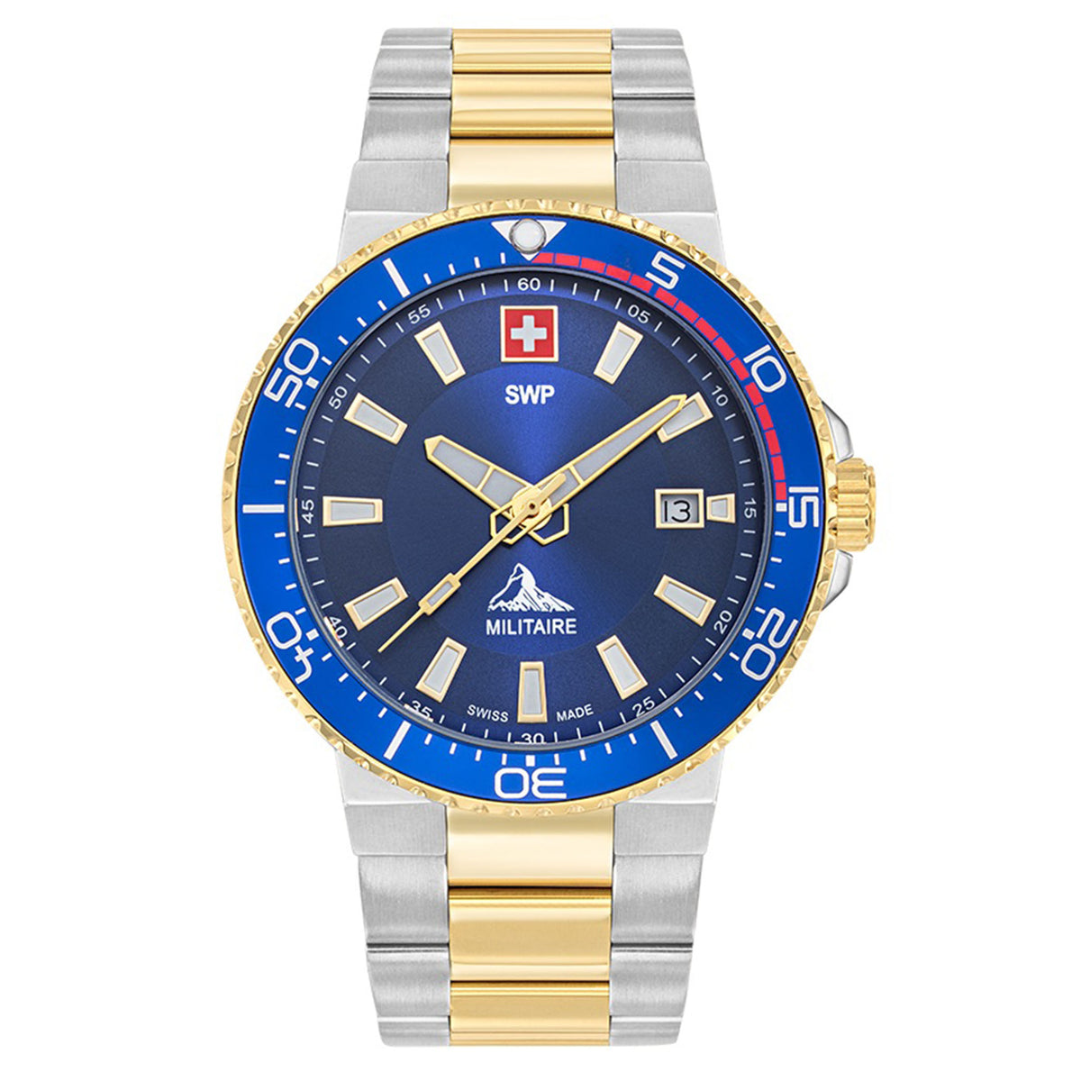 SWP Two-Tone Stainless Steel Men's Swiss Made Watch - H986BBU