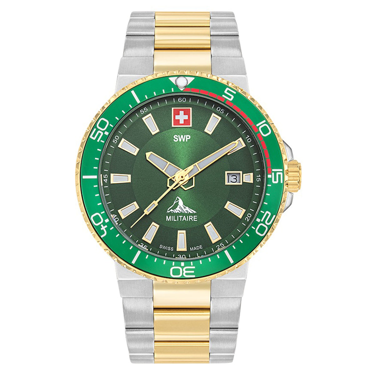 SWP Two-Tone Stainless Steel Men's Swiss Made Watch - H986BV