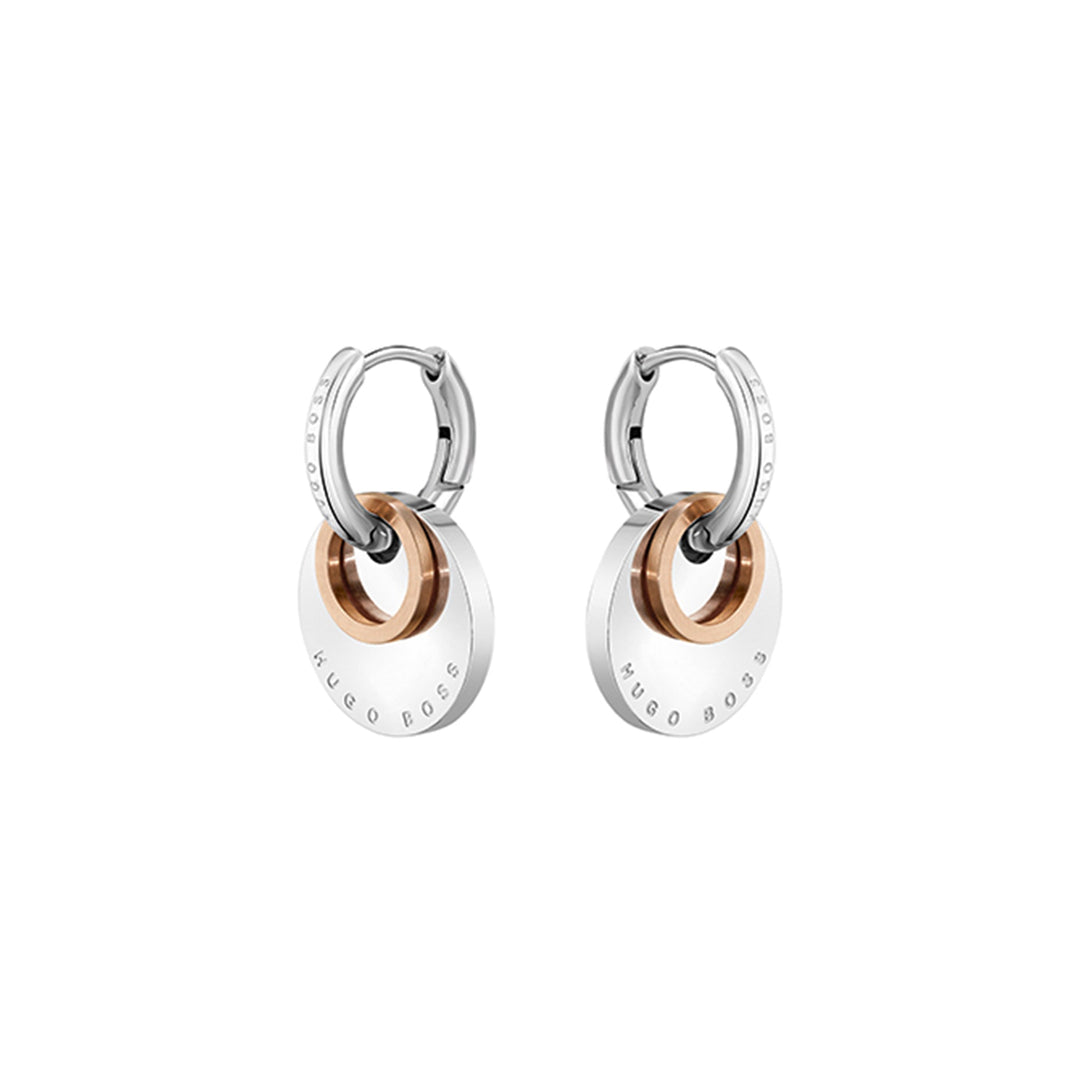 Hugo Boss Jewellery Two-Tone Stainless Steel Women's Hoop Earrings - 1580231