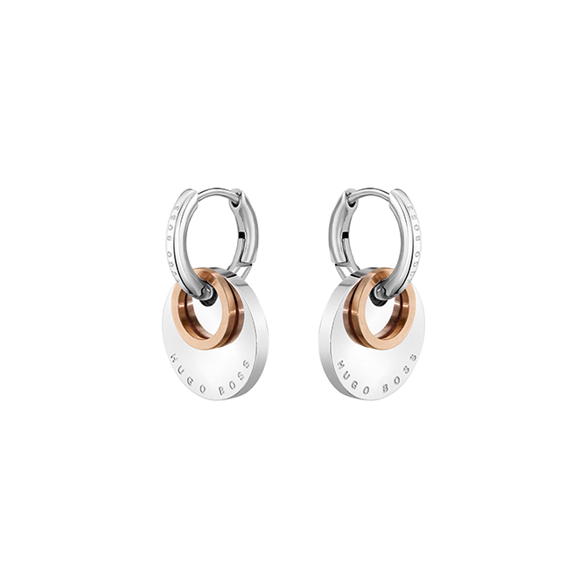 Hugo Boss Jewellery Two-Tone Stainless Steel Women's Hoop Earrings - 1580231