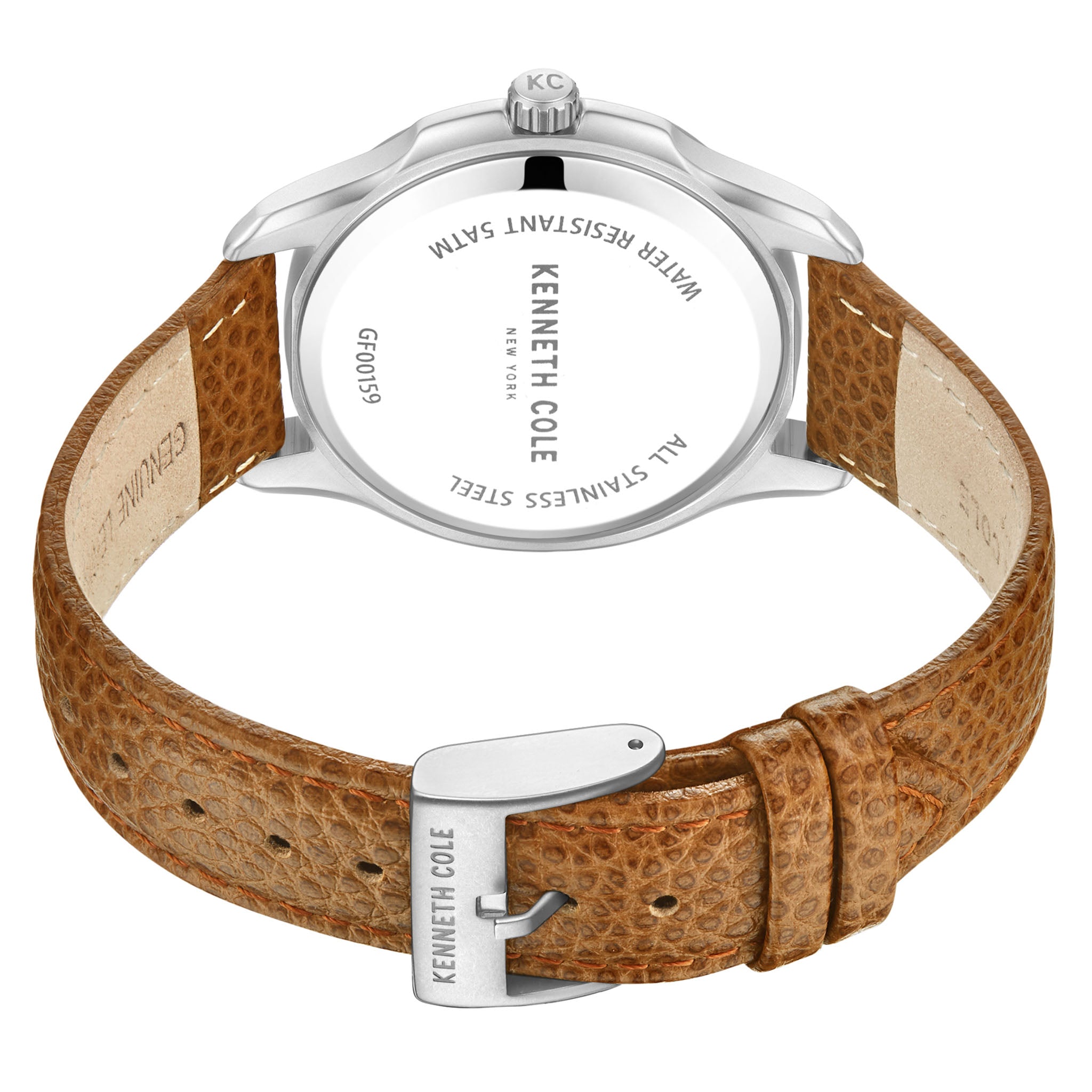 Kenneth Cole Brown Leather Green Dial Multi-function Men's Watch - KCWGF0015902