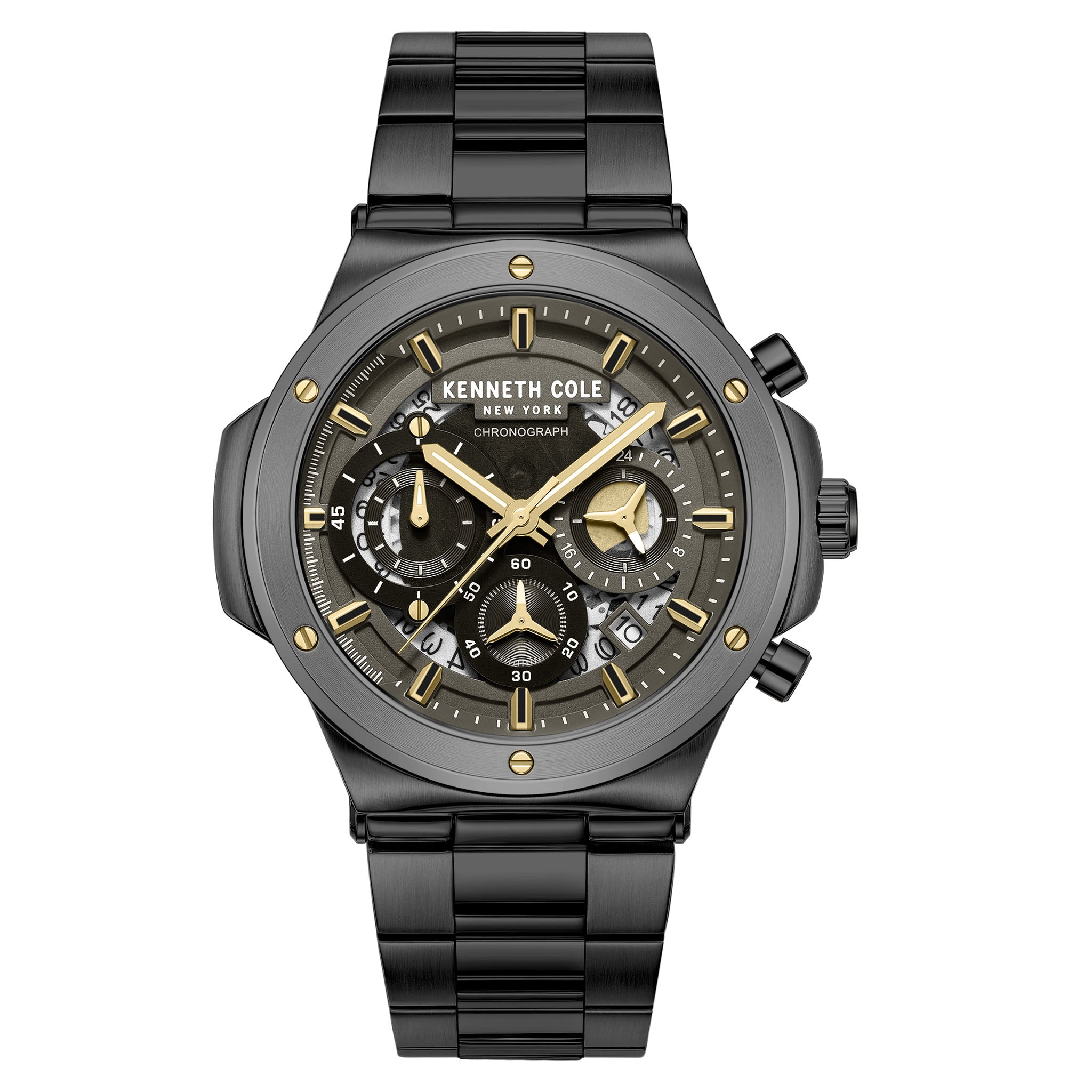 Kenneth Cole Stainless Steel Black Dial Stainless Steel Men's Watch - KCWGI0047303
