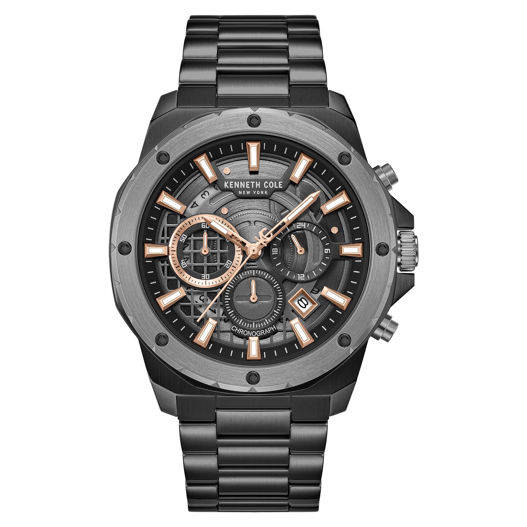 Kenneth Cole Stainless Steel Black Dial Stainless Steel Men's Watch - KCWGI0087604