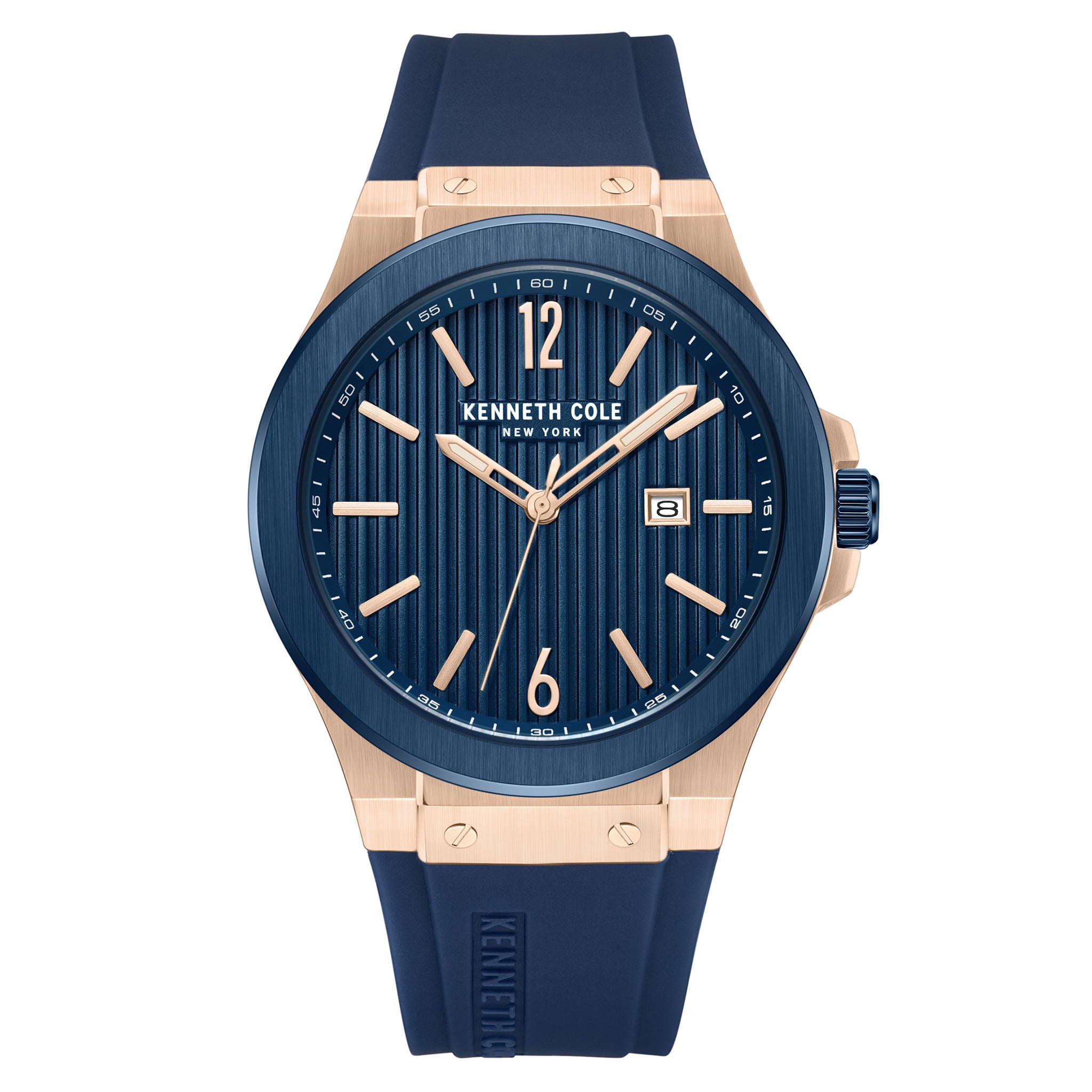 Kenneth Cole Stainless Steel Blue Dial Silicon Men's Watch - KCWGN0034403