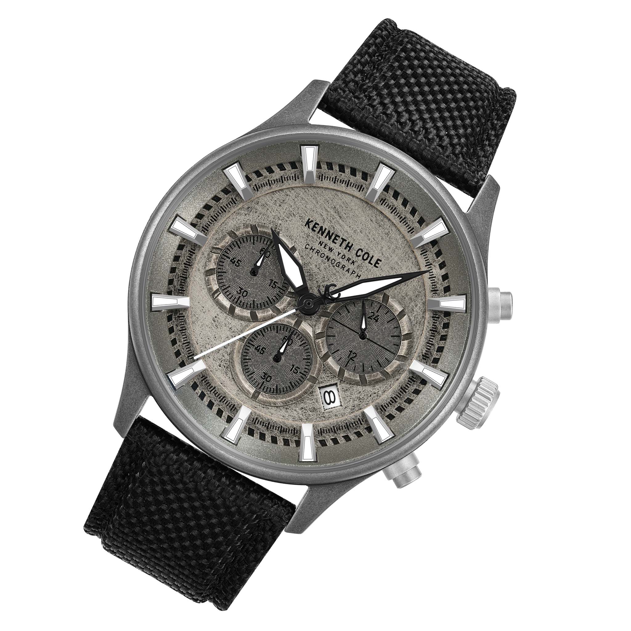 Kenneth Cole Nylon Antique Silver Dial Chronograph Men's Watch - KCWGO0058404