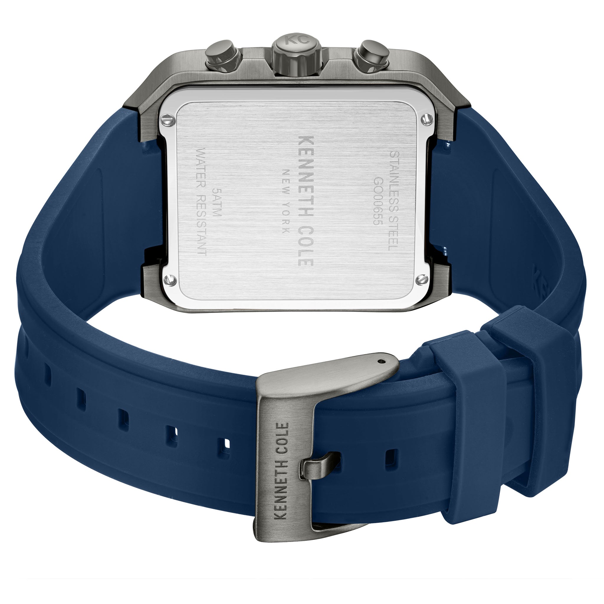 Kenneth Cole Silicone Blue Dial Chronograph Men's Watch - KCWGO0065501