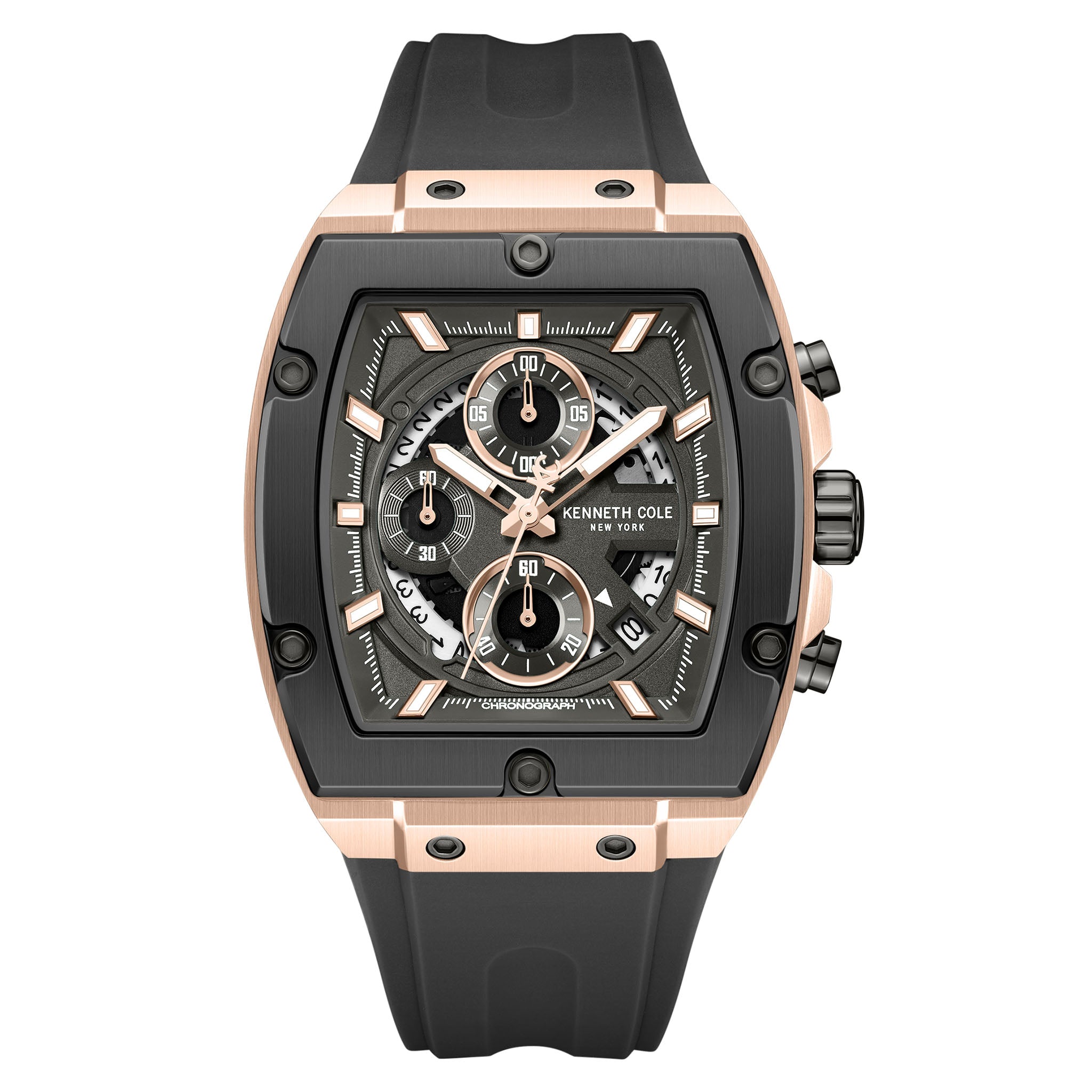 Kenneth Cole Stainless Steel Gun Dial Silicon Men's Watch - KCWGO0067602
