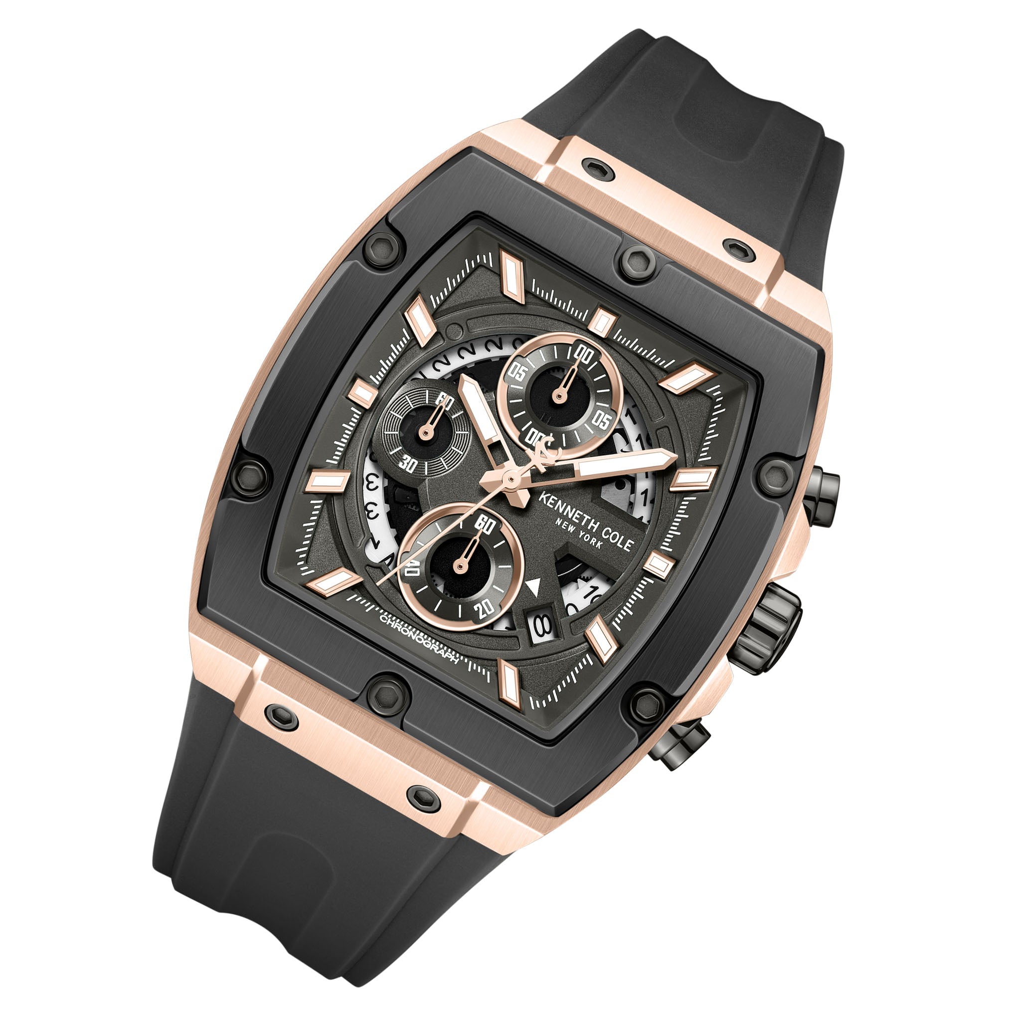 Kenneth Cole Silicone Gun Dial Chronograph Men's Watch - KCWGO0067602
