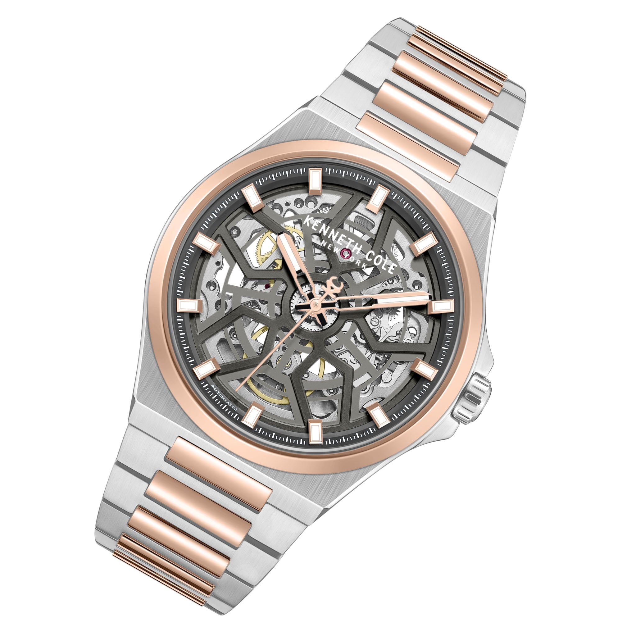 Kenneth Cole Two-Tone Steel Gun Dial Automatic Men's Watch - KCWGY0065302