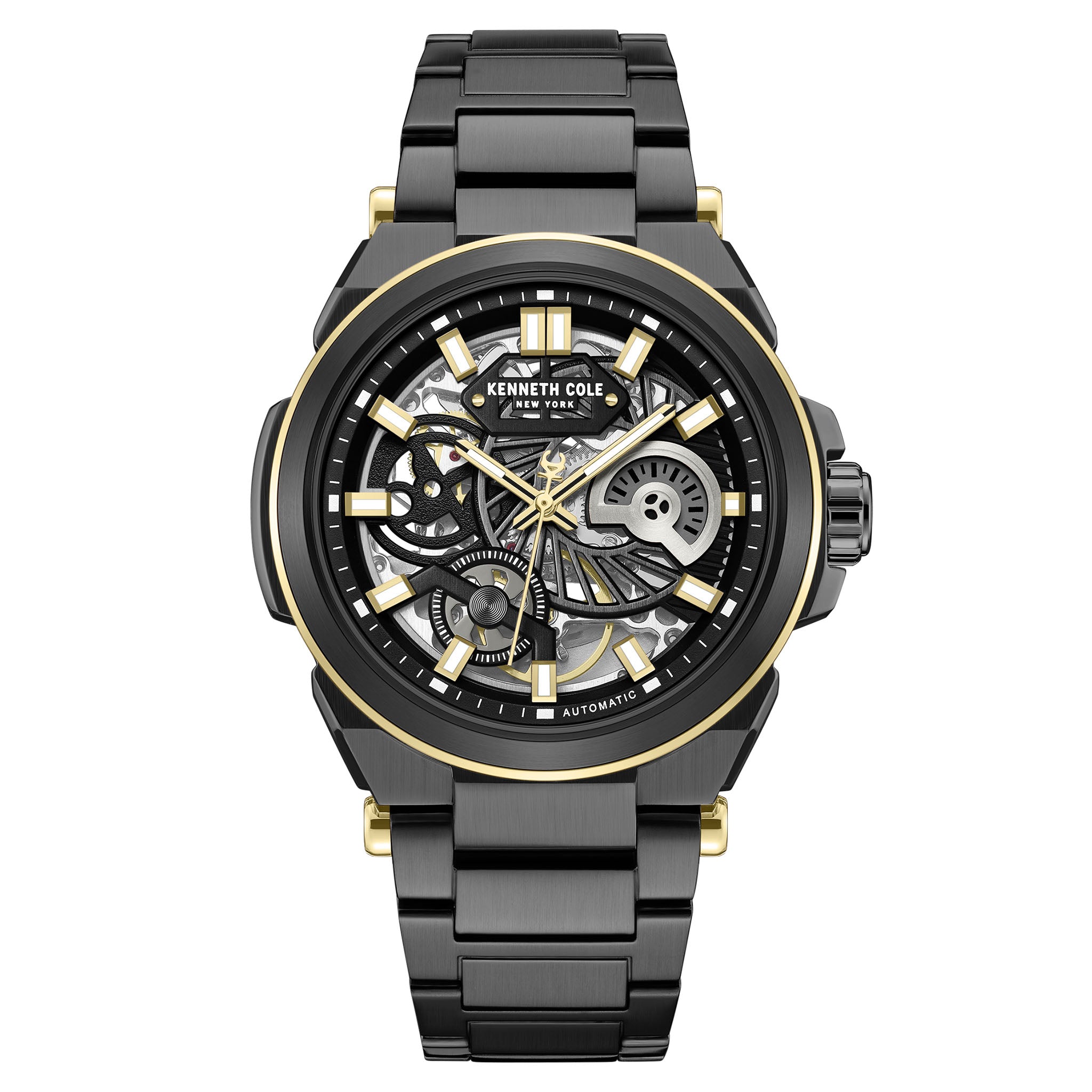 Kenneth Cole Stainless Steel Black Dial Stainless Steel Automatic Men's Watch - KCWGY0065606