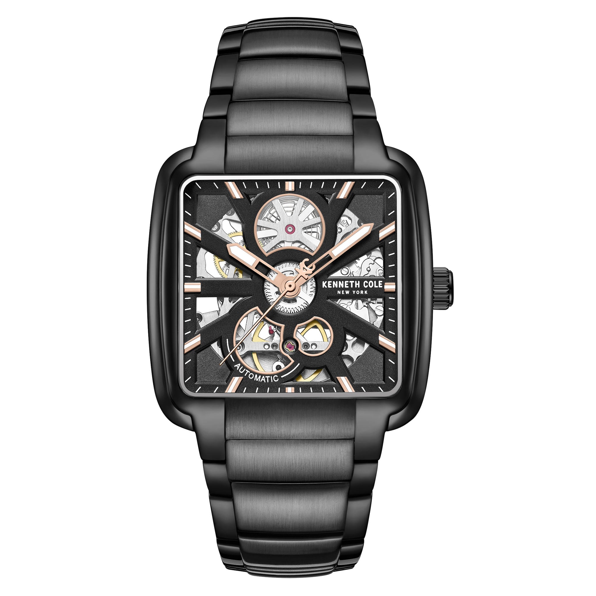 Kenneth Cole Stainless Steel Black Dial Stainless Steel Automatic Men's Watch - KCWGY0080603