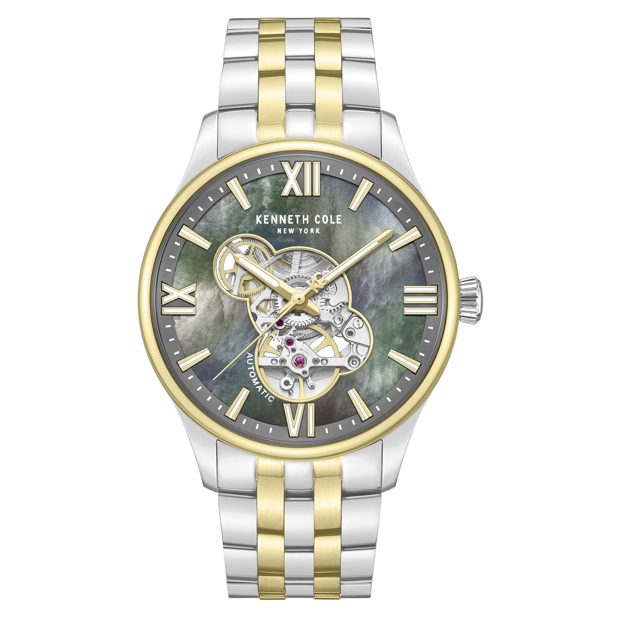 Kenneth Cole Stainless Steel Mother of Pearl Dial Stainless Steel Automatic Men's Watch - KCWGY0089104