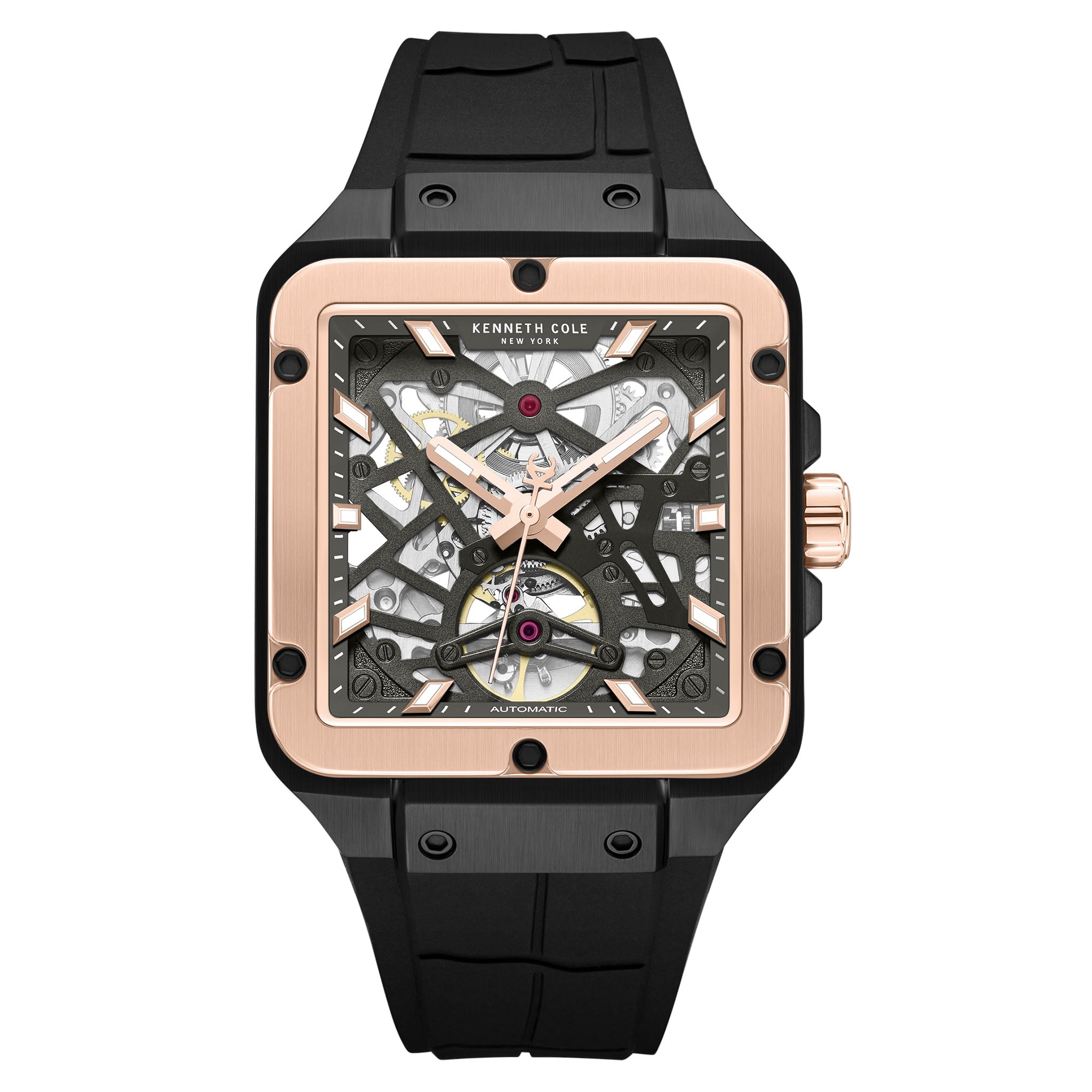 Kenneth Cole Stainless Steel Gun Dial Silicon Automatic Men's Watch - KCWGZ0065403