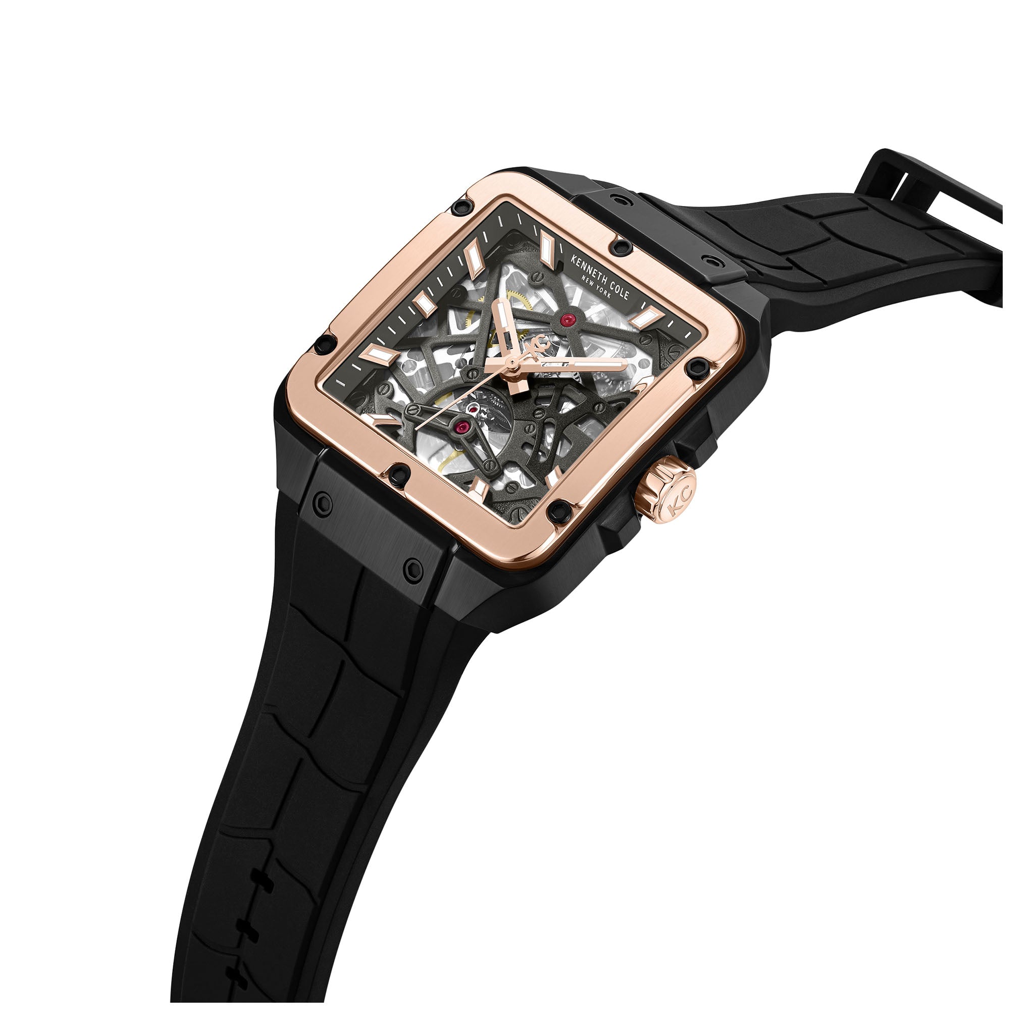 Kenneth Cole Black Silicone Gun Dial Automatic Men's Watch - KCWGZ0065403