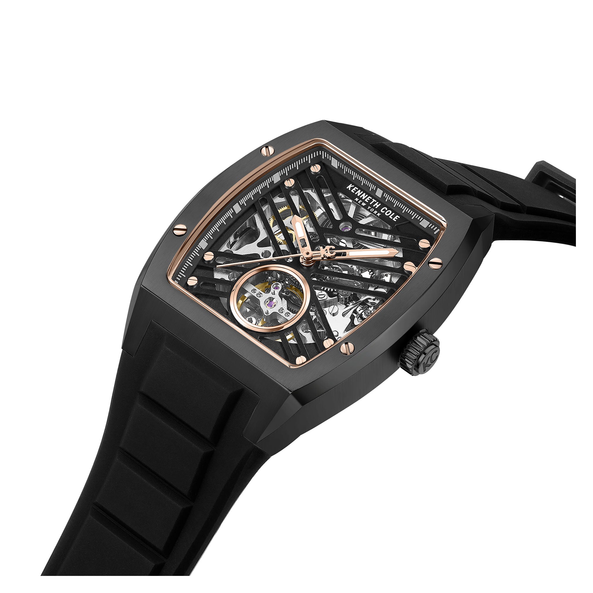 Kenneth Cole Silicone Black Dial Automatic Men's Watch - KCWGZ0077303