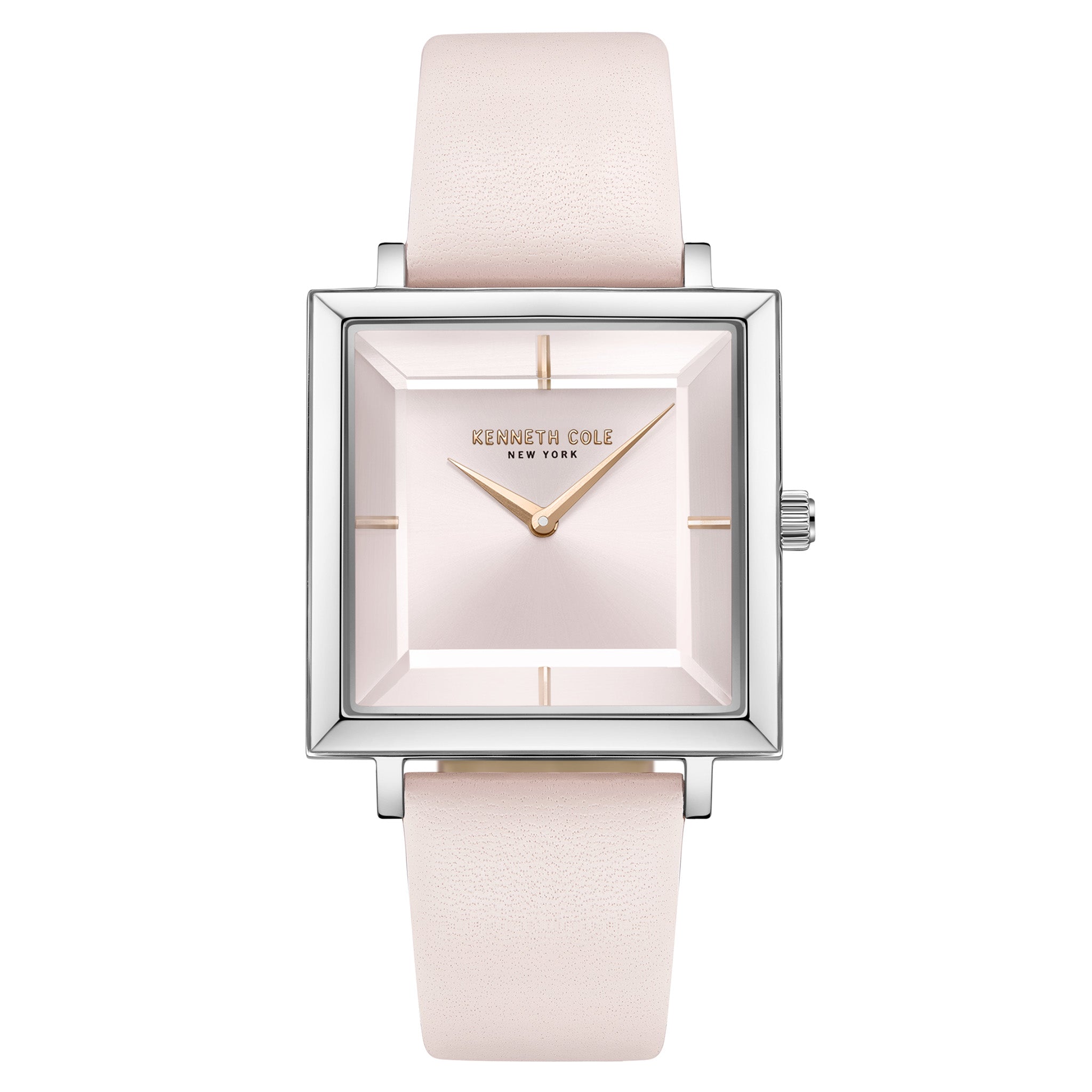 Kenneth Cole Stainless Steel Pink Dial Leather Women's Watch - KCWLA0026602