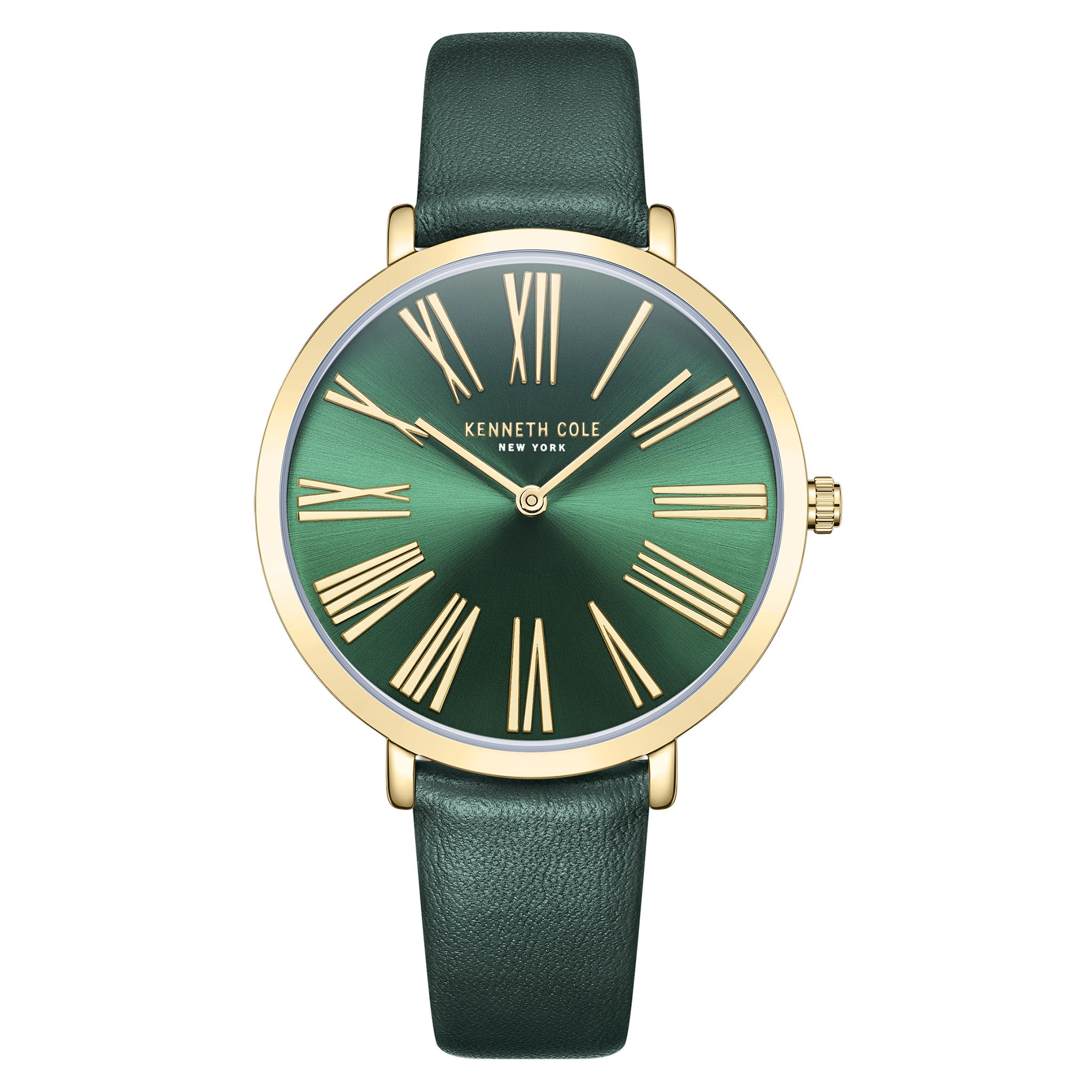 Kenneth Cole Stainless Steel Green Dial Leather Women's Watch - KCWLA0027303