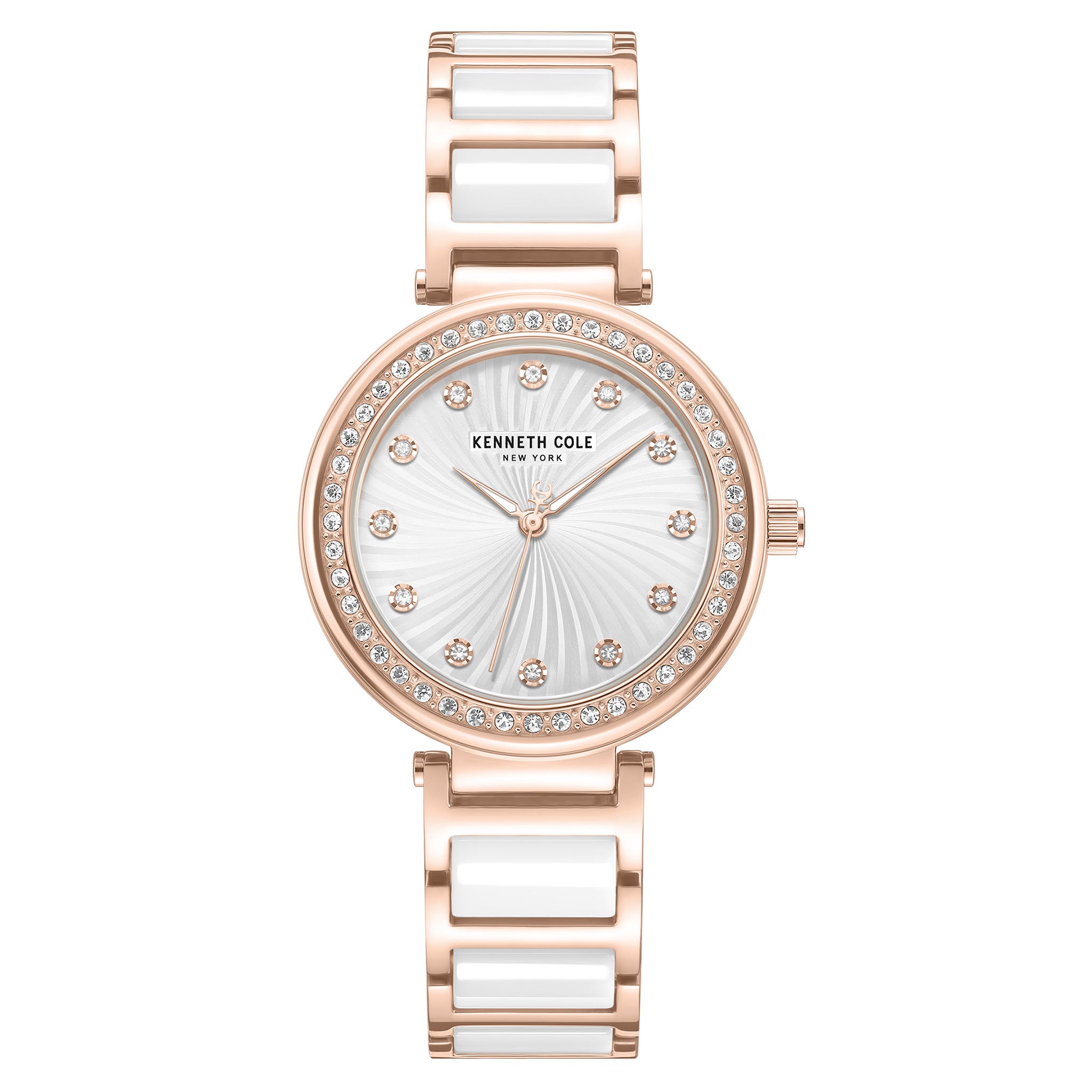 Kenneth Cole Stainless Steel Silver Dial Ceramic + Stainless Steel Women's Watch - KCWLG0066102