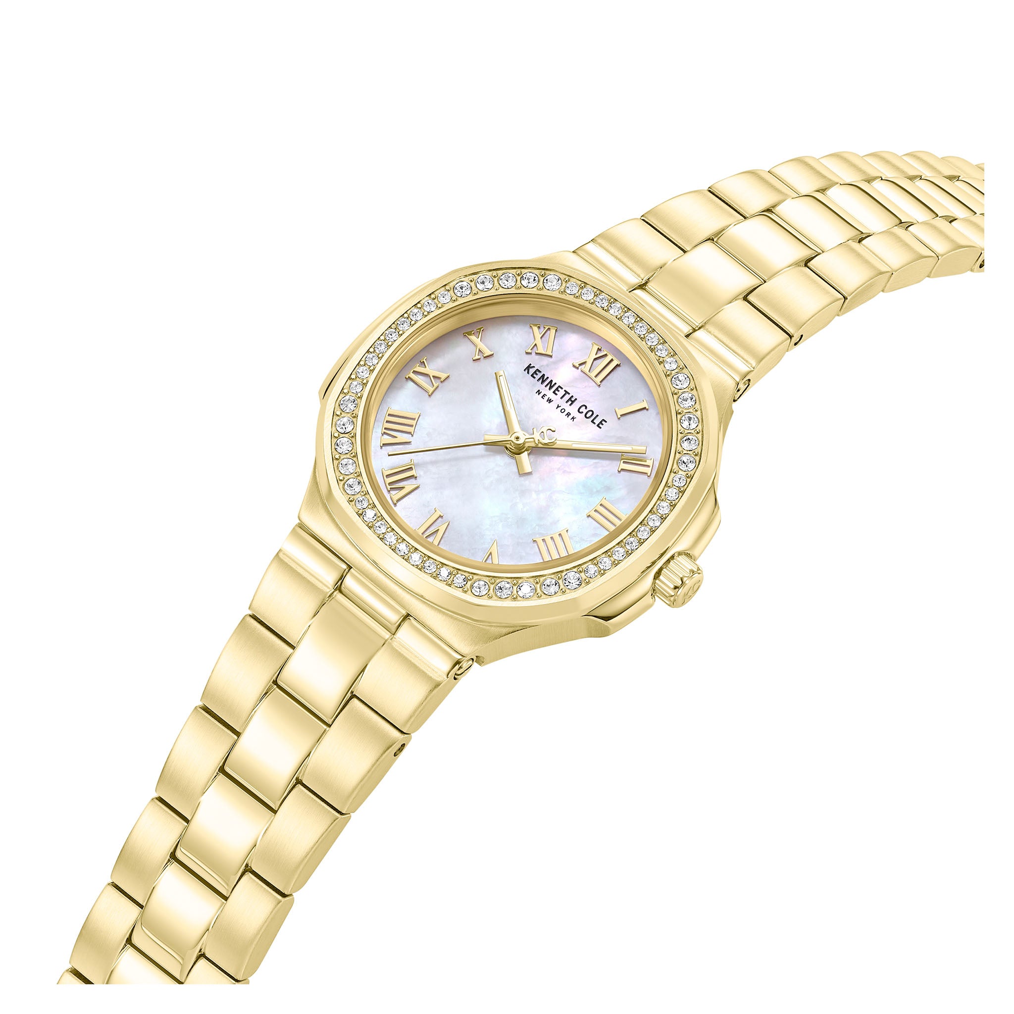 Kenneth Cole Gold Steel MOP Dial Women's Watch - KCWLG0088702