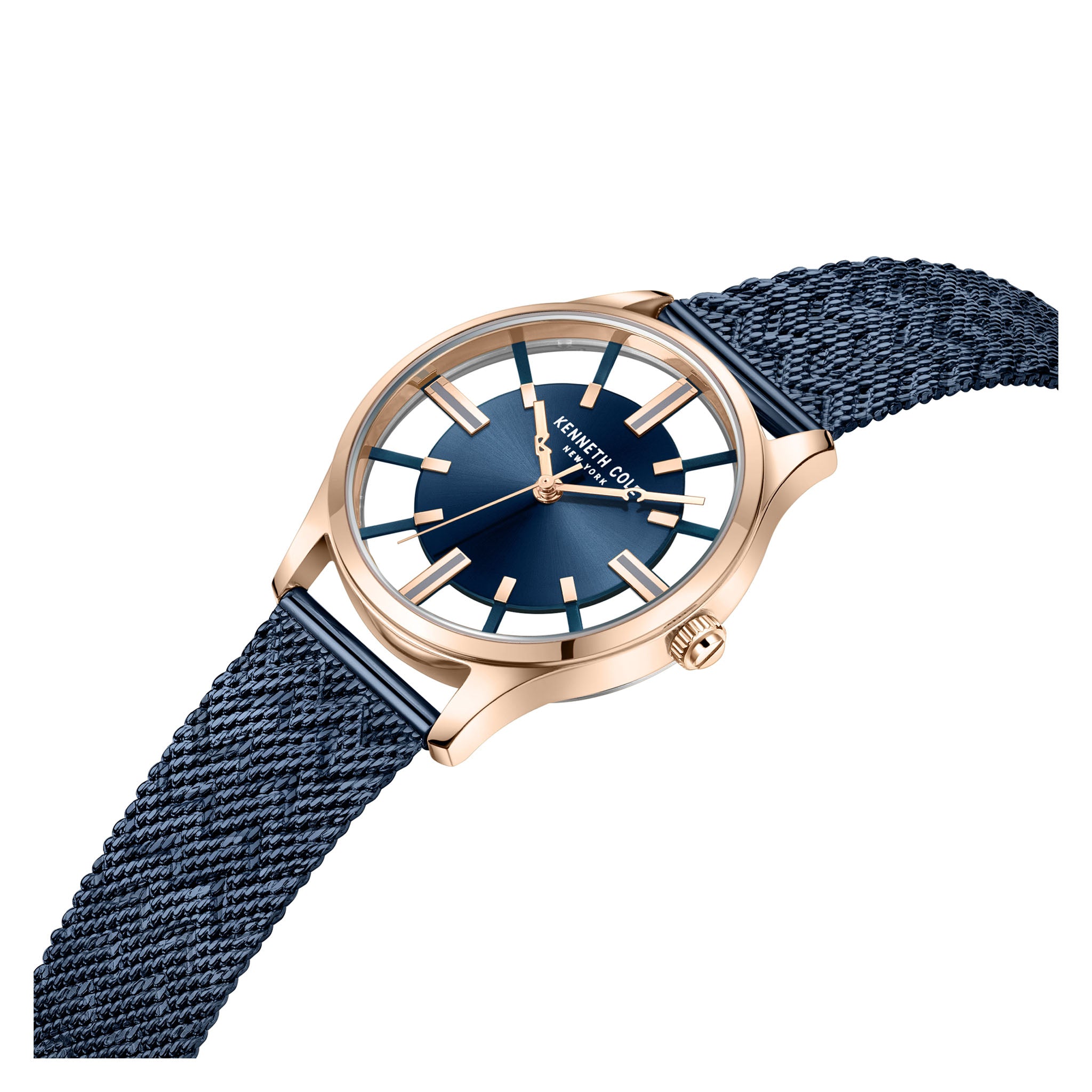 Kenneth Cole Blue Steel Mesh with Silicone Band Women's Gift Set Watch - KCWLG2236903