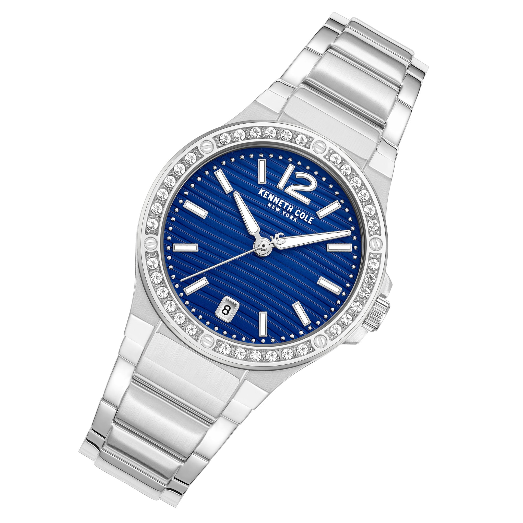 Kenneth Cole Silver Steel Blue Dial Women's Watch - KCWLH0088301